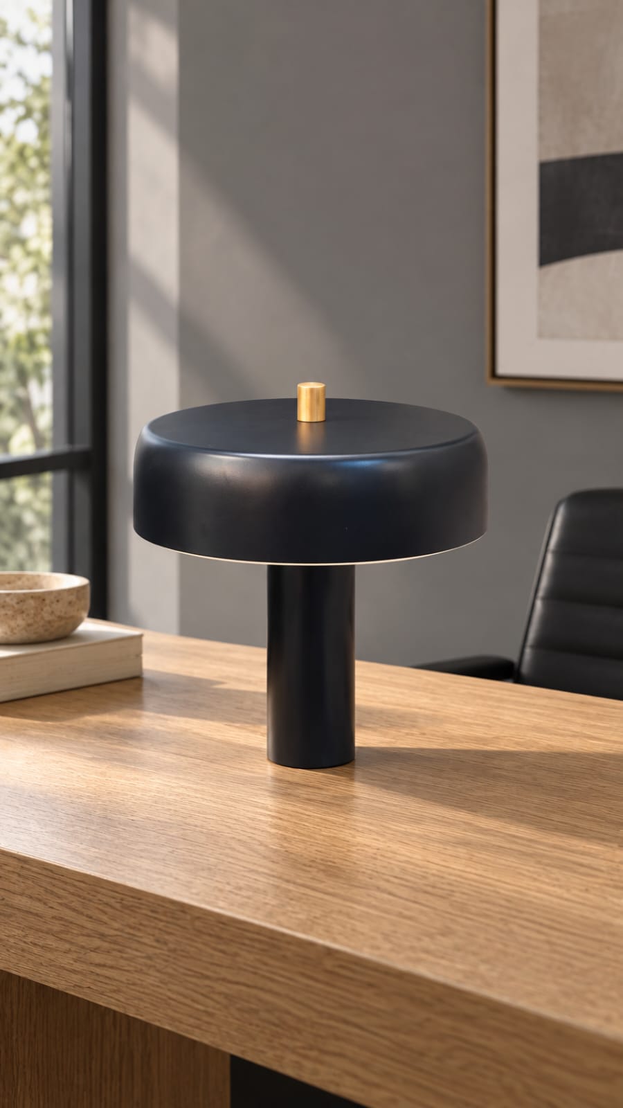 Lampe à poser noire avec détail doré - vue 5