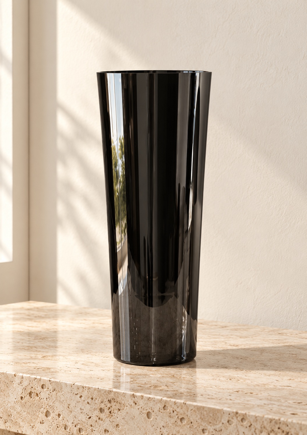 Vase décoratif élancé noir effet miroir - vue 3