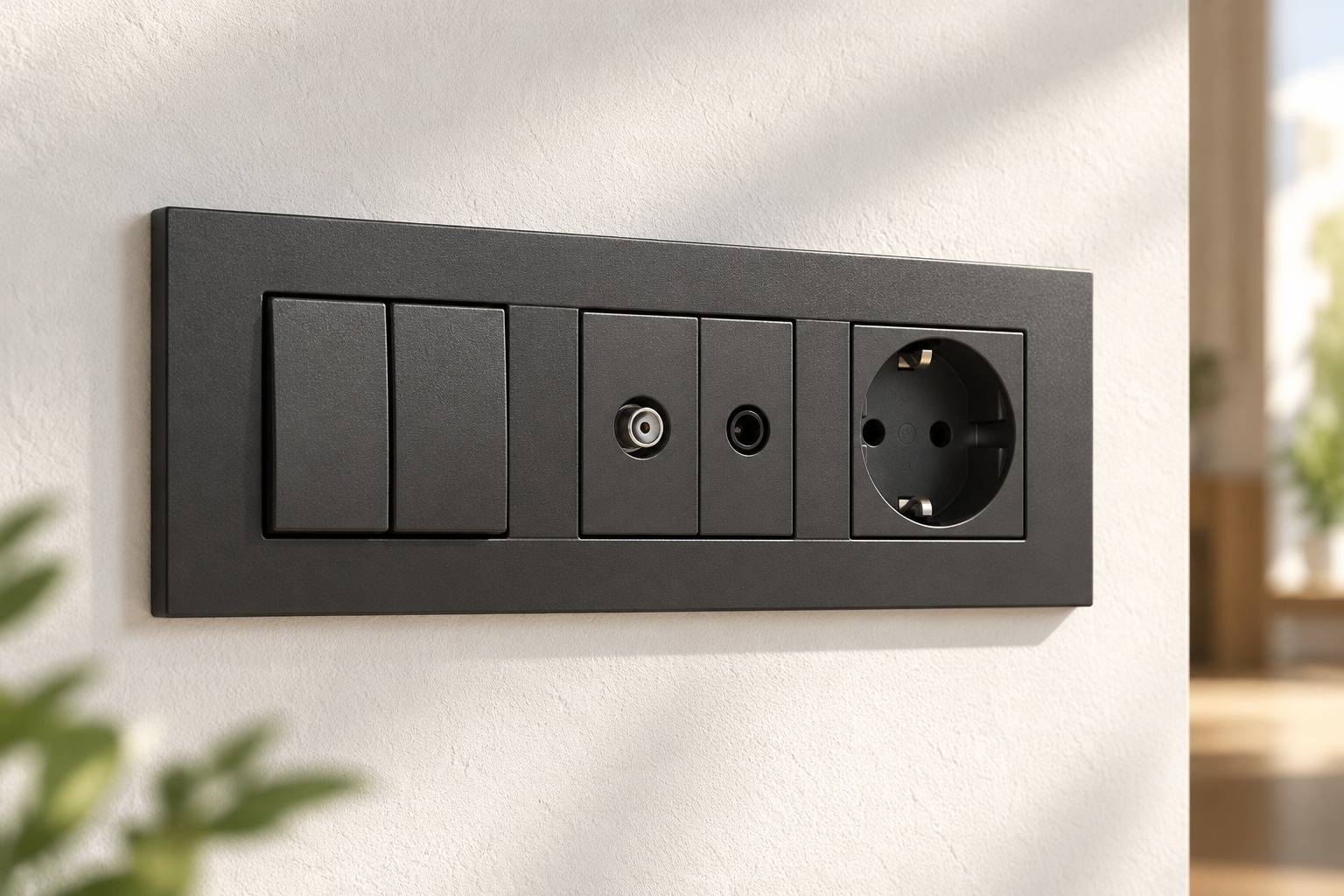 Plaque modulaire anthracite multifonction - vue 3