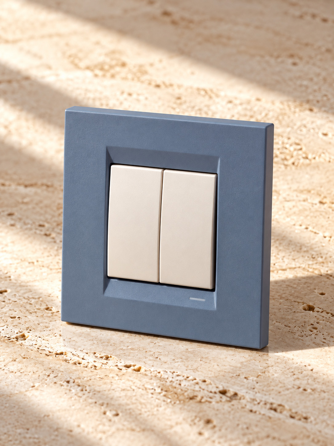 Interrupteur double bleu ardoise - vue 5