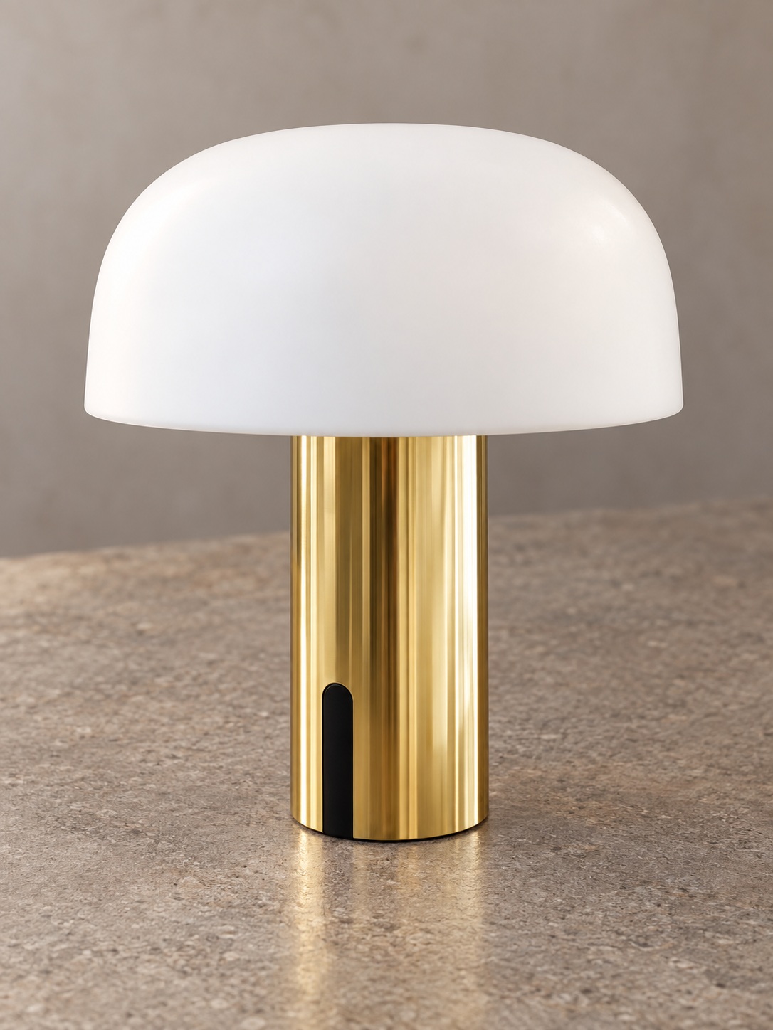 Lampe à poser champignon blanche et dorée - vue 5