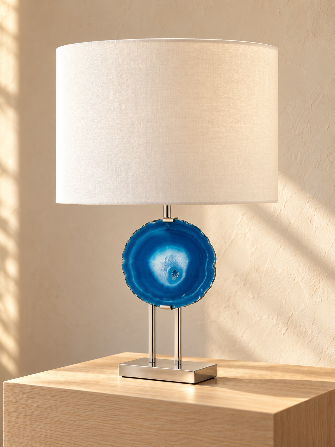 Lampe à poser à décor bleu façon agate - vue 5