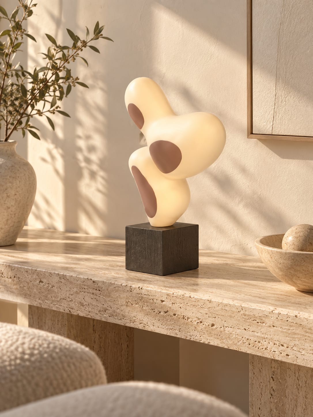 Lampe à poser sculpturale à trois formes organiques - vue 2