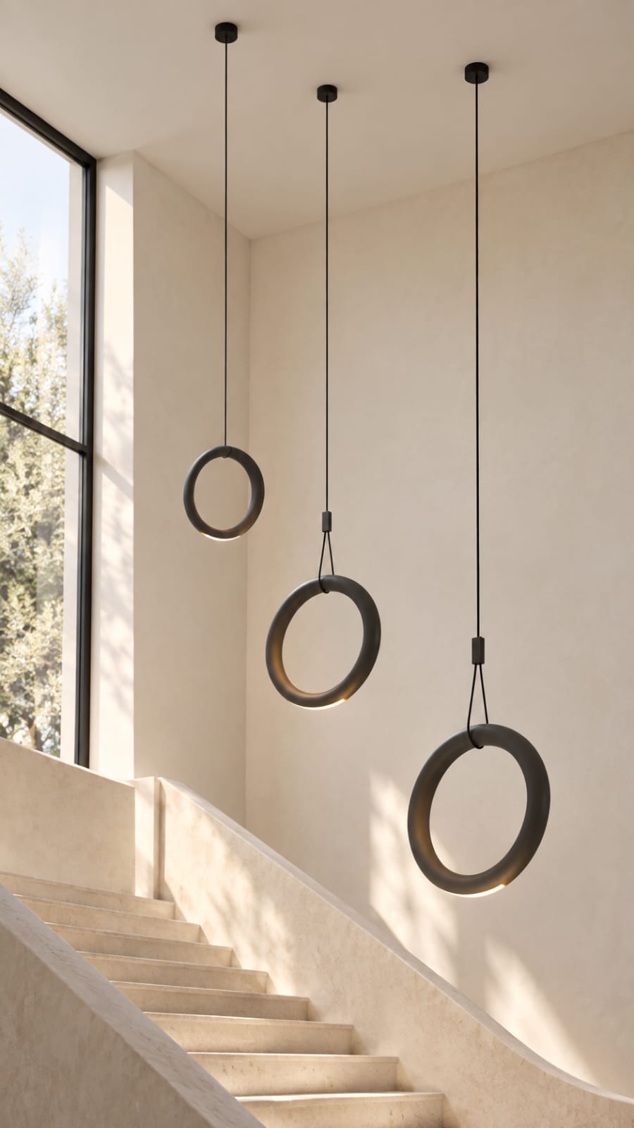 Suspensions Anneau Graphite — trois formats - vue 3