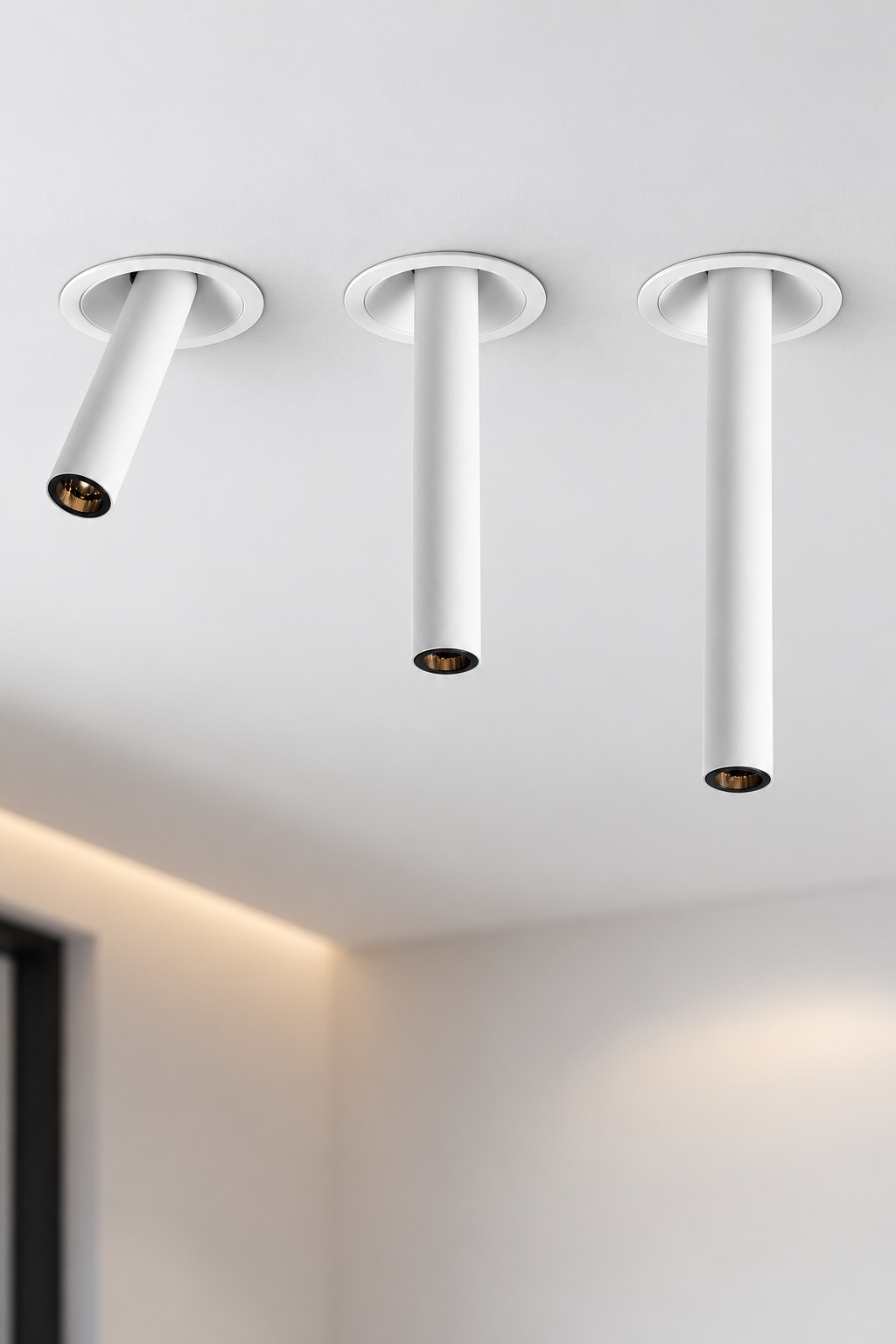 Spot tubulaire blanc à fixation encastrée - vue 3