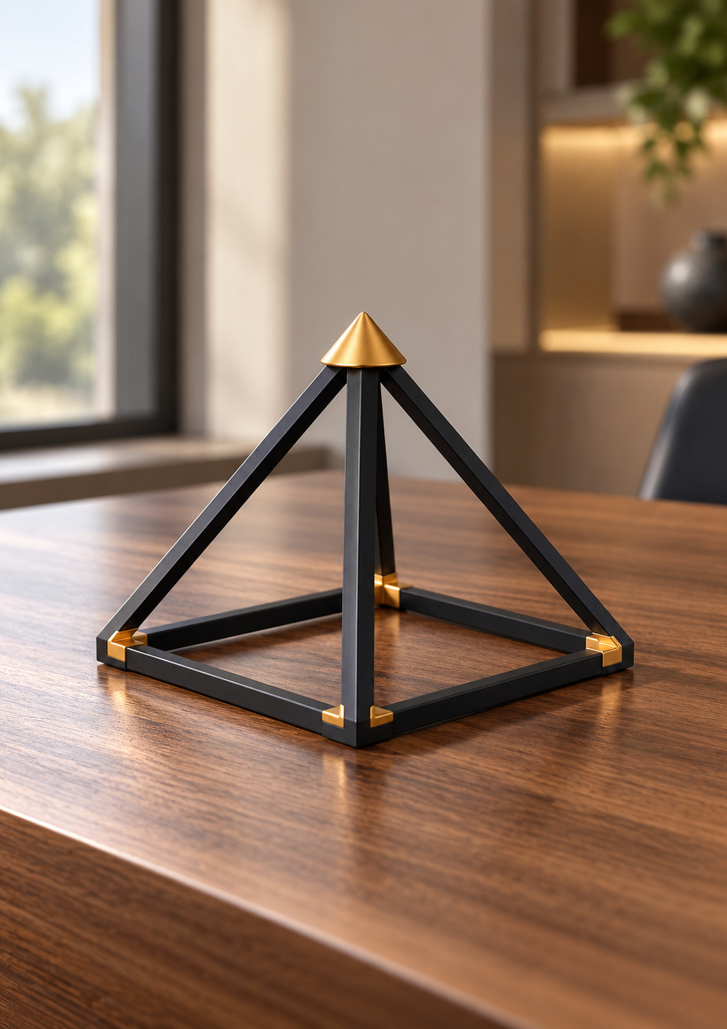 Pyramide décorative noire et dorée - vue 4