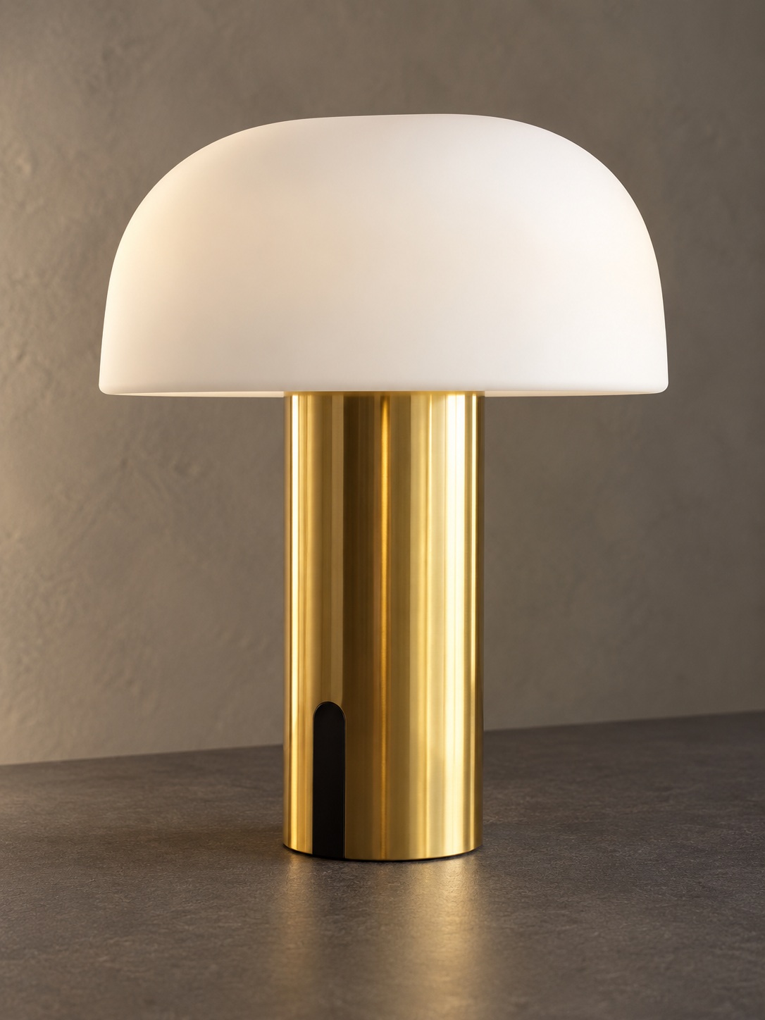 Lampe à poser champignon blanche et dorée - vue 2