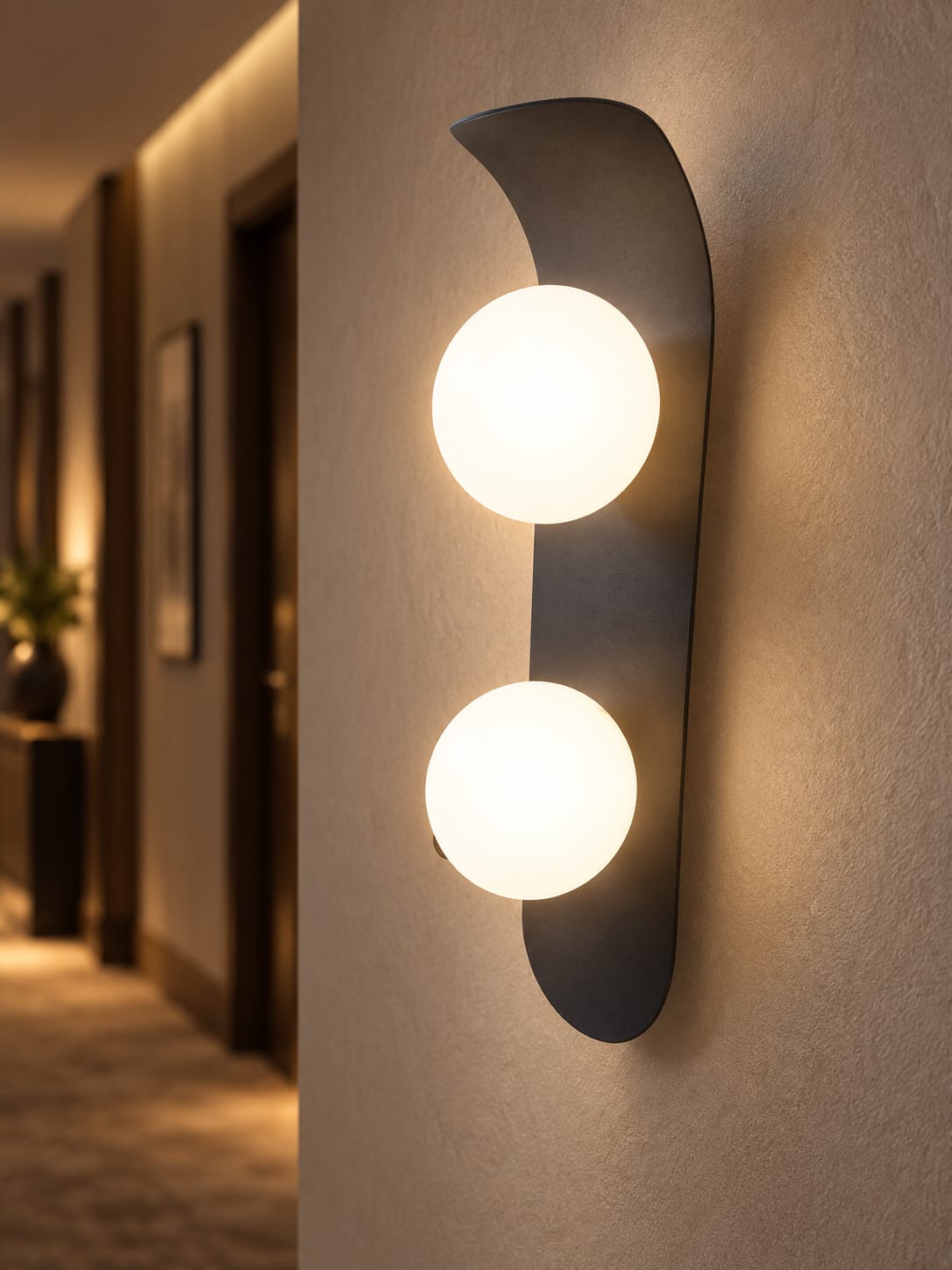 anthracite à deux globes opalins - vue 4