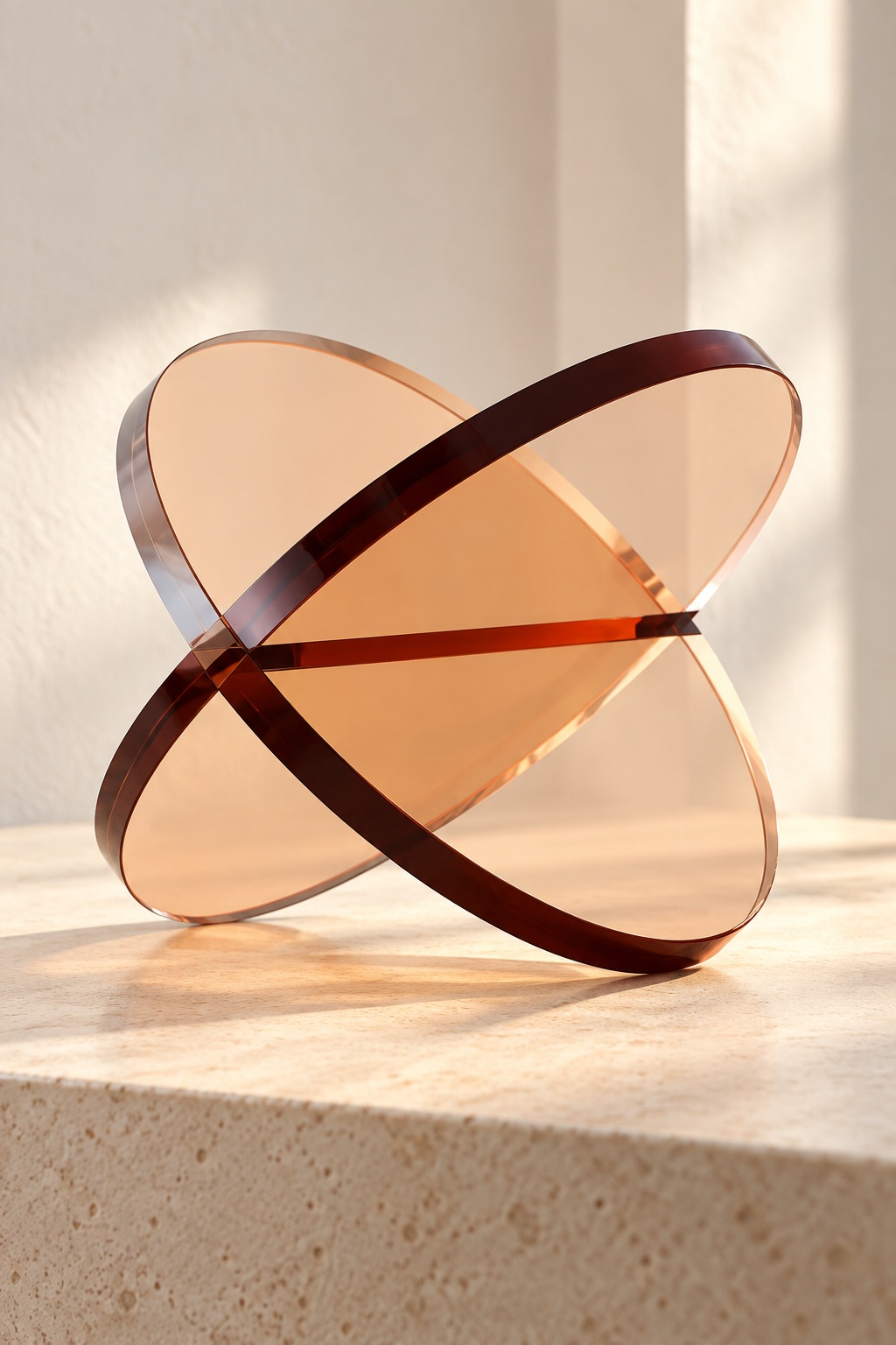 Sculpture orbitale ambrée — silhouette haute - vue 3