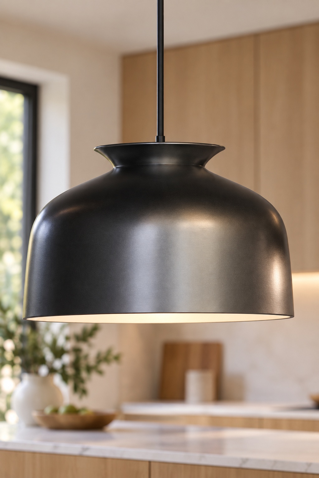 Suspension galbée anthracite - vue 2
