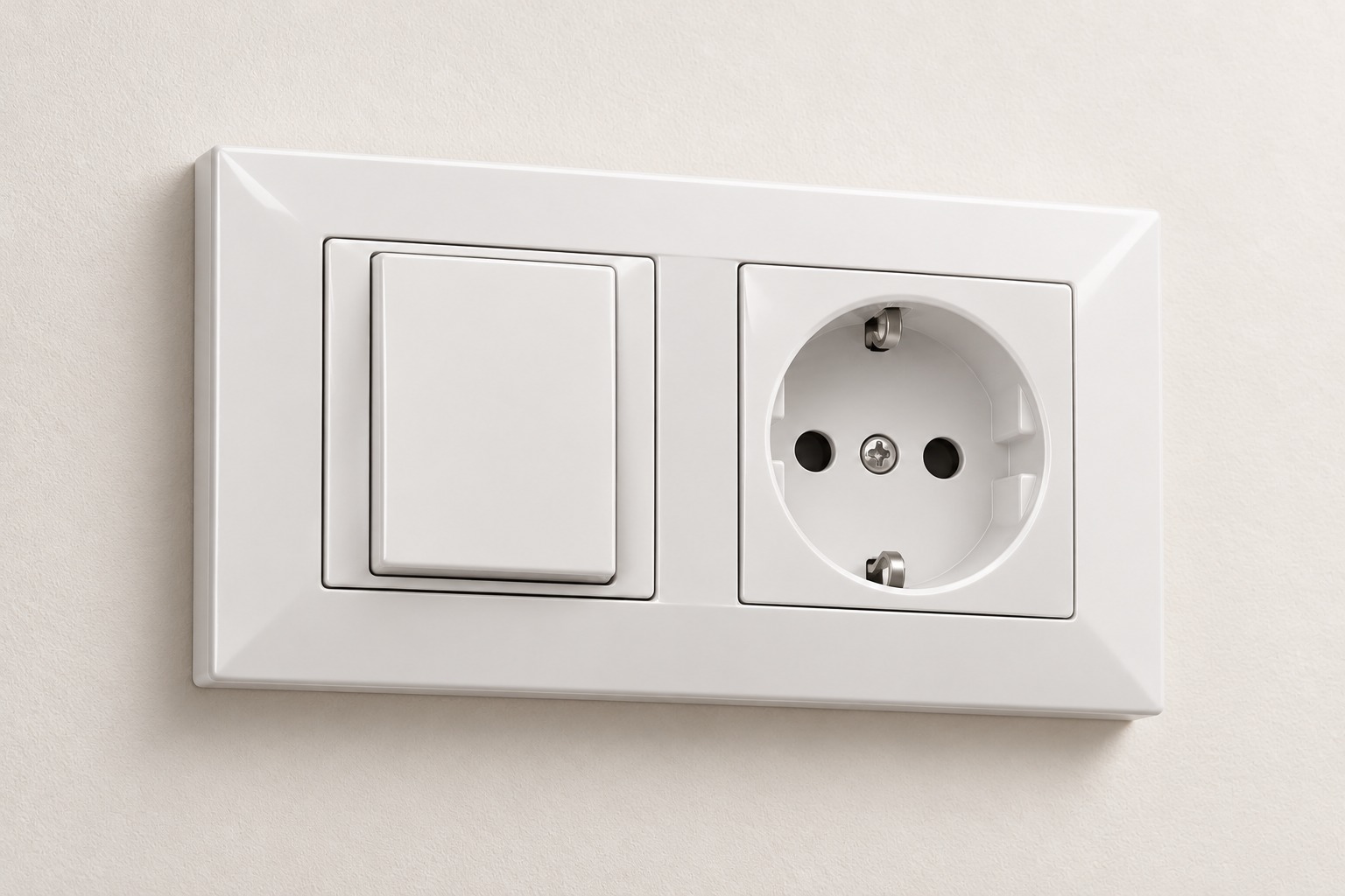 Ensemble blanc interrupteur et prise - vue 4