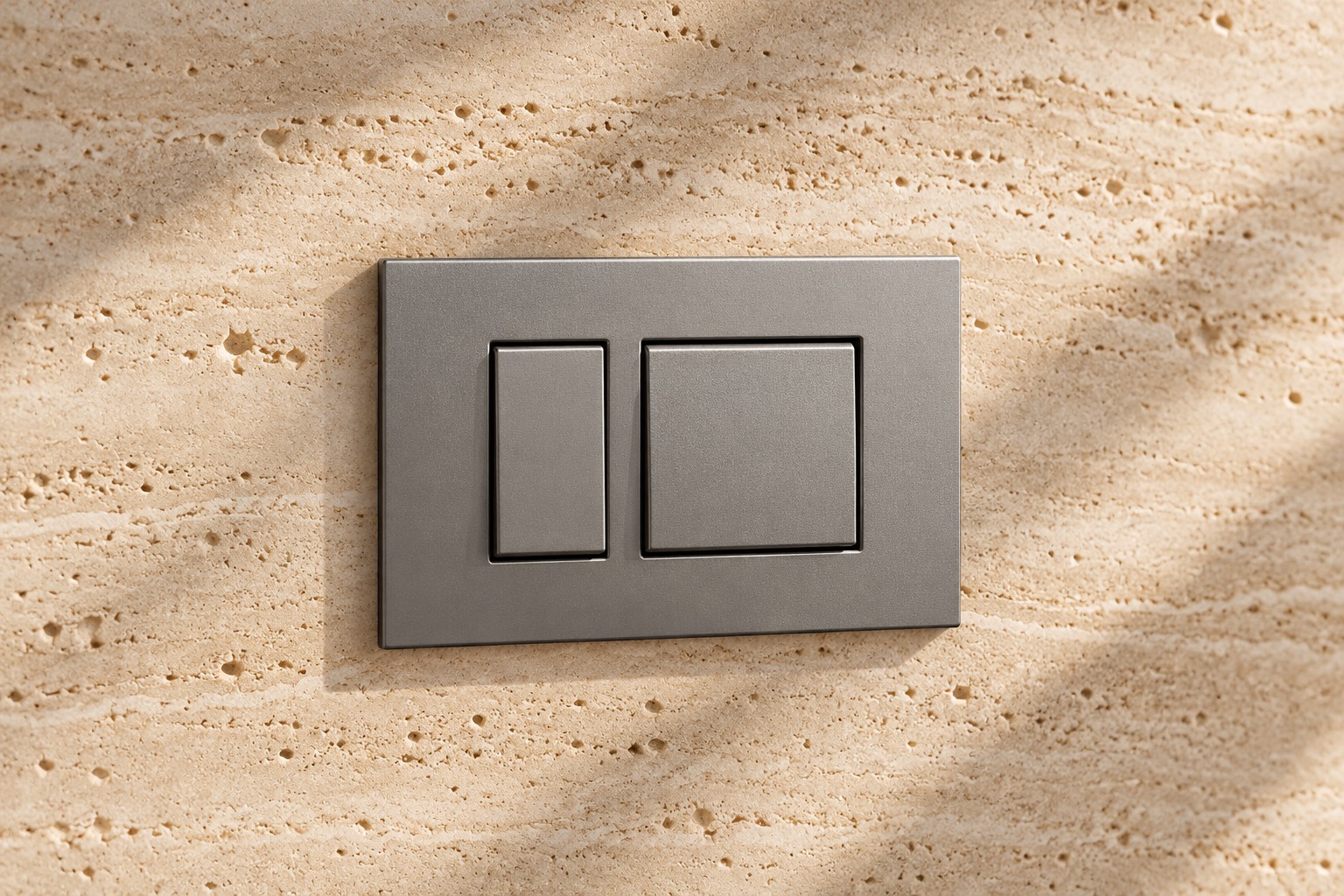 Interrupteur modulaire gris à deux touches - vue 3