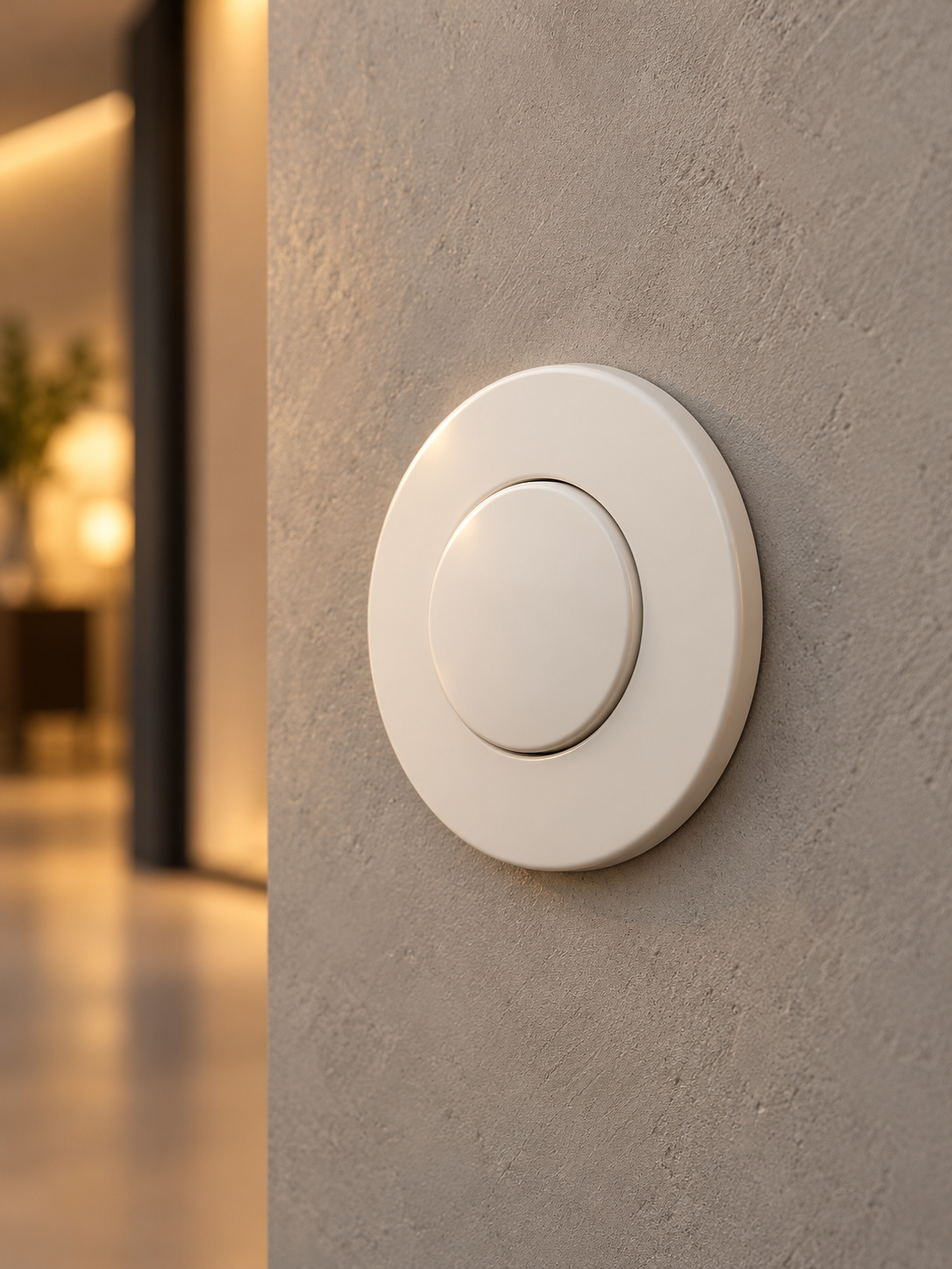 Poussoir rond blanc - vue 5