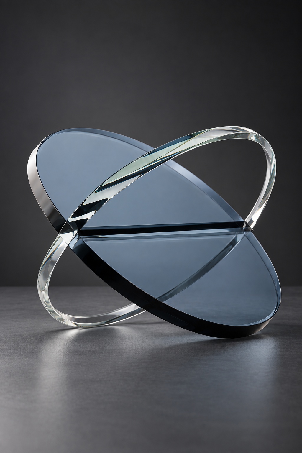 Sculpture orbitale gris bleuté — grand modèle - vue 3