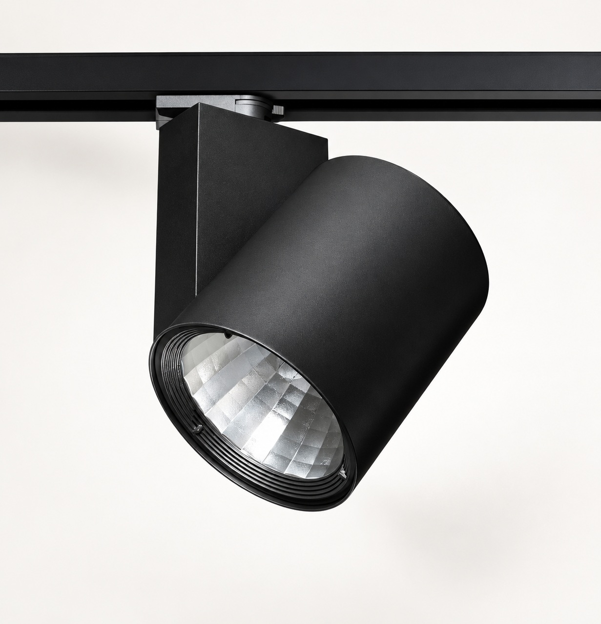 Spot cylindrique noir orientable sur rail - vue 2