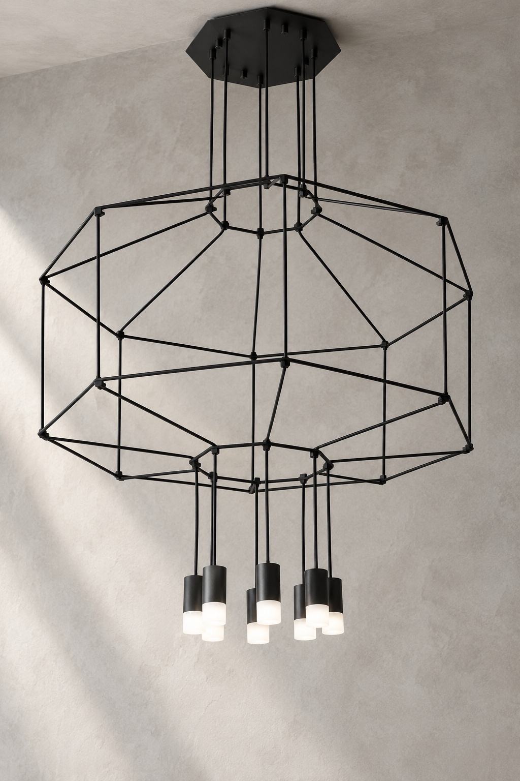 Suspension noire géométrique à cage ajourée - vue 3