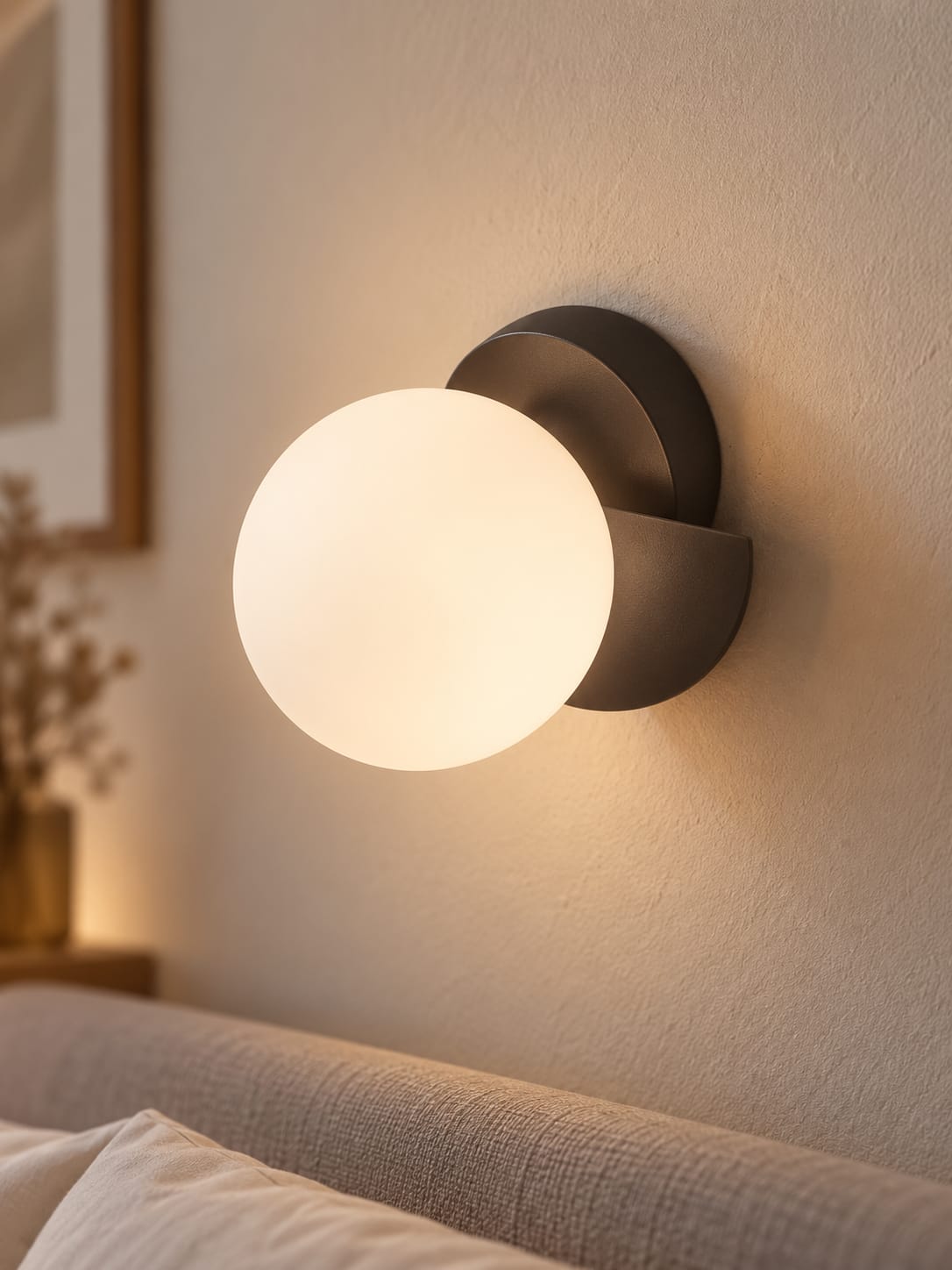Orbe Doré avec Diffuseur en Verre Opale - vue 4