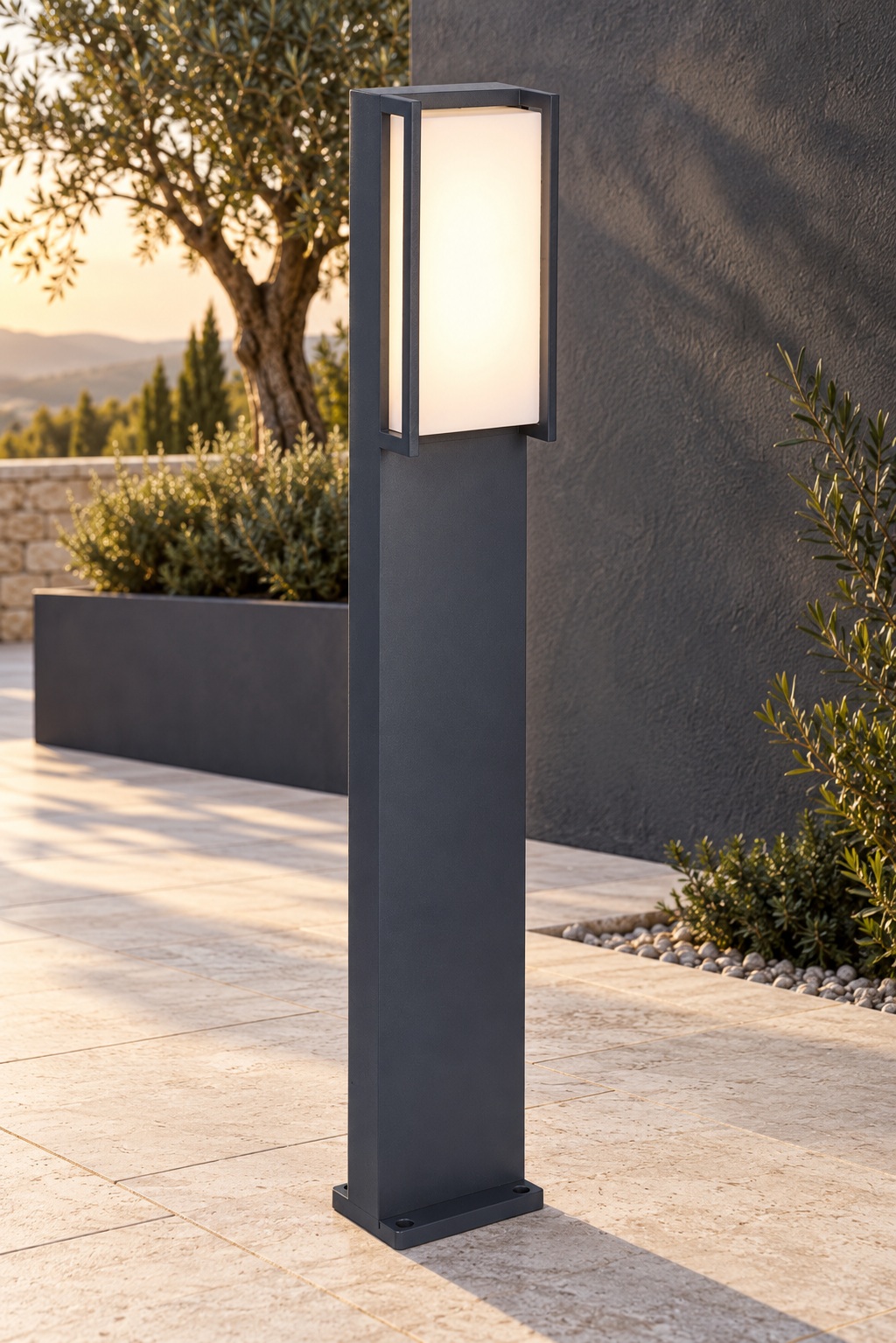 Borne lumineuse rectangulaire anthracite - vue 4