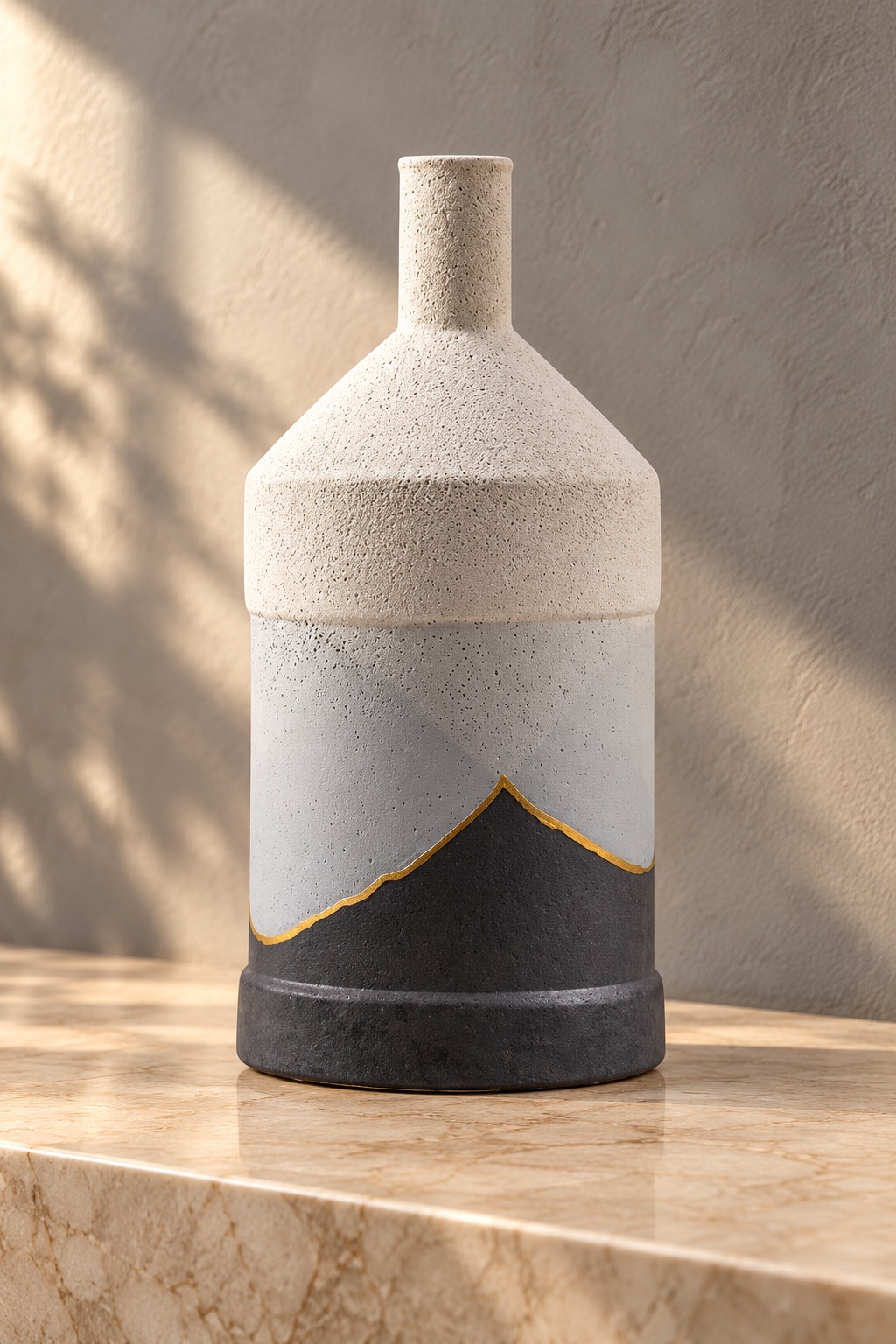 Vase à épaulement conique et liseré doré - vue 2