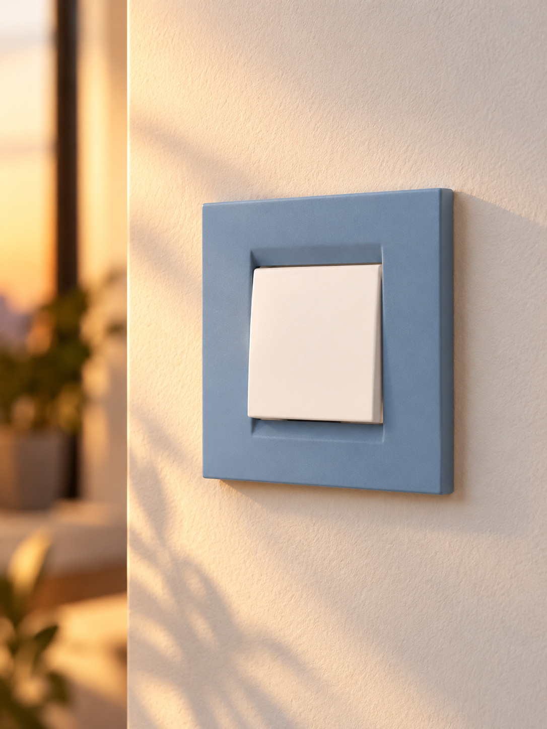 Interrupteur simple bleu clair - vue 2