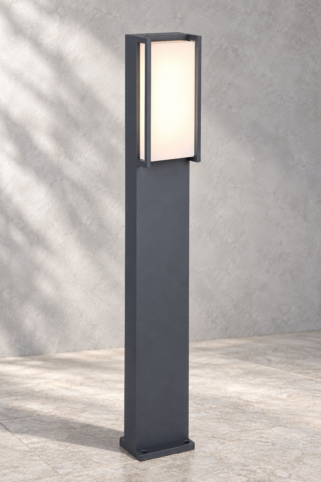 Borne lumineuse rectangulaire anthracite - vue 3