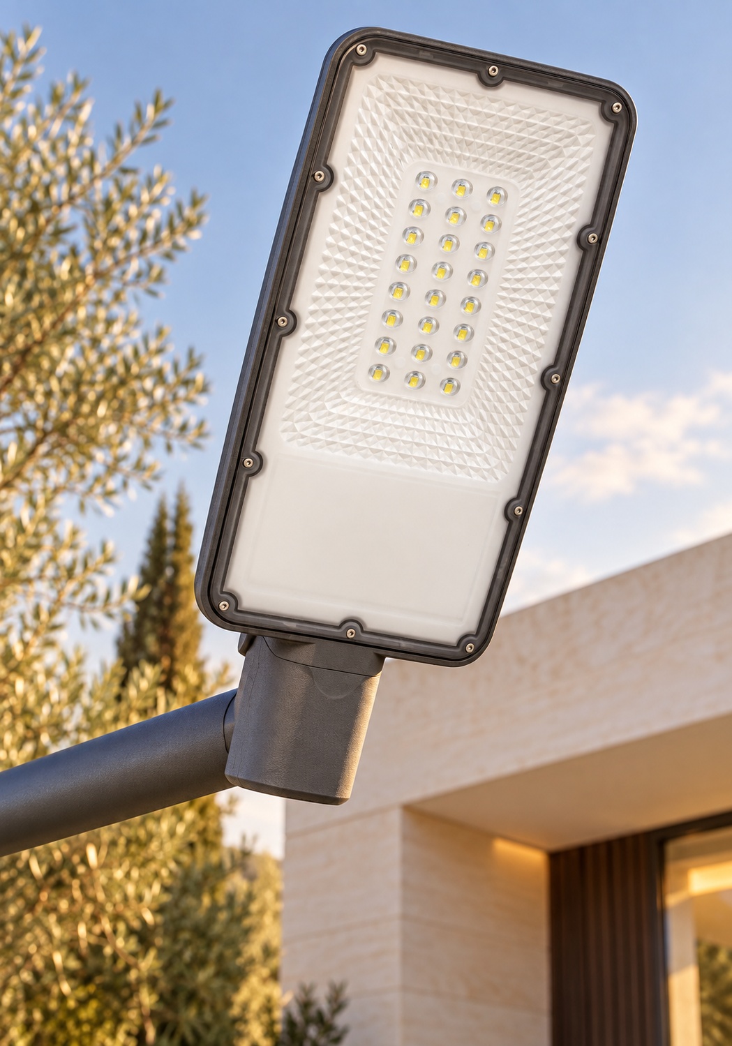 Tête de lampadaire solaire LED anthracite - vue 2