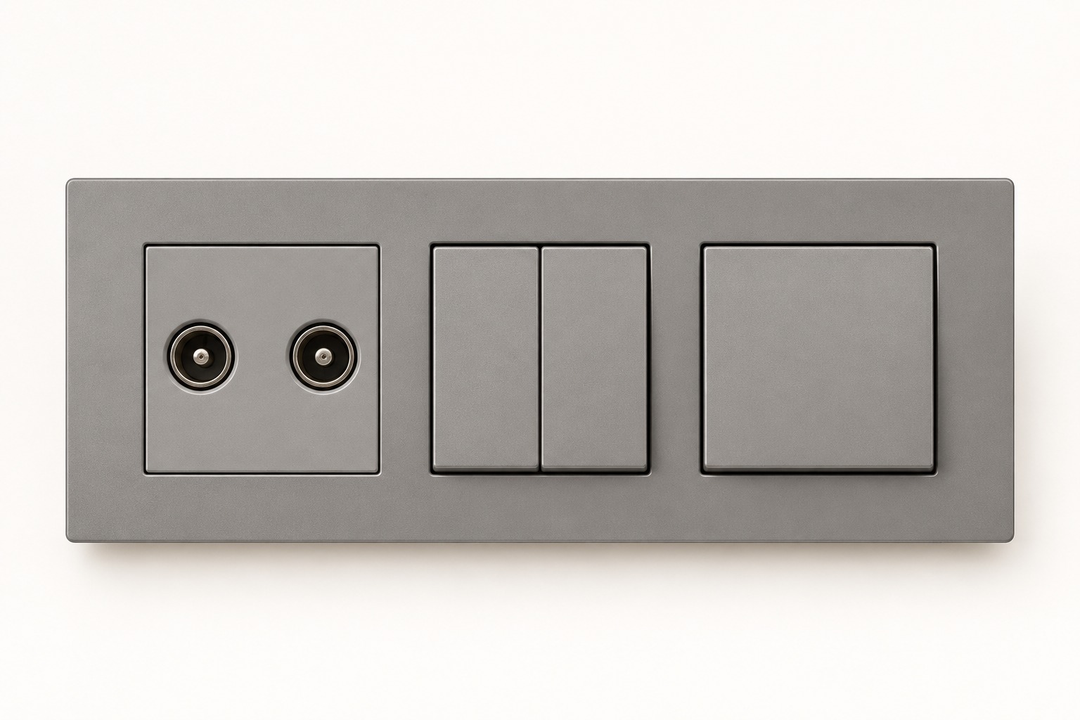 Plaque modulaire grise commandes et connexion - vue 3
