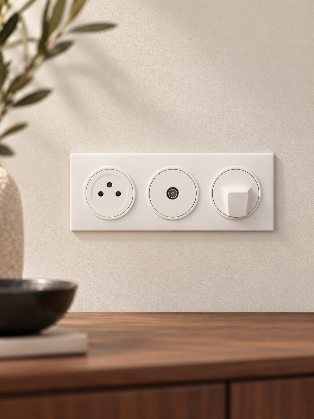 Ensemble horizontal blanc à trois modules - vue 3