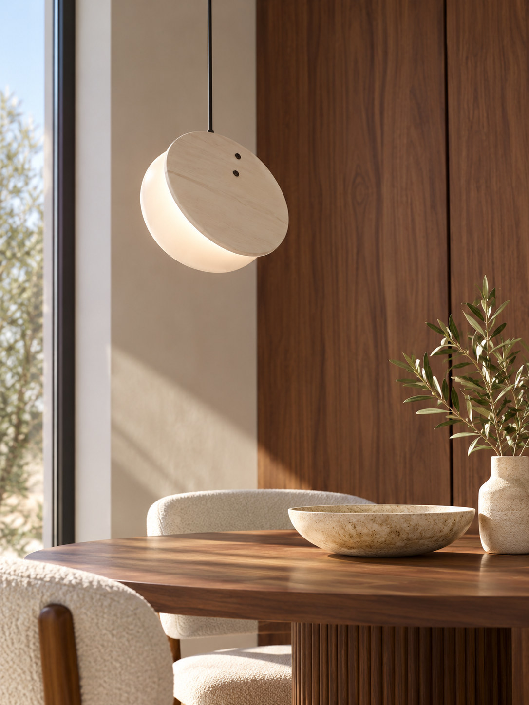 Suspension ronde à diffuseur opalin - vue 2