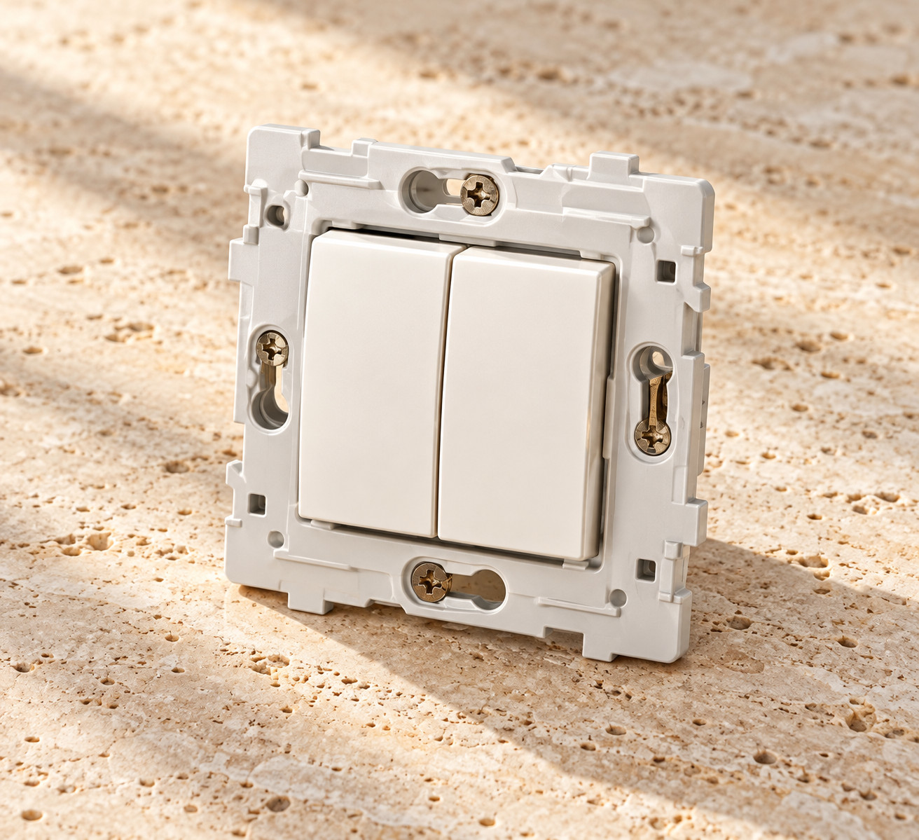 Mécanisme d’interrupteur double blanc A - vue 3