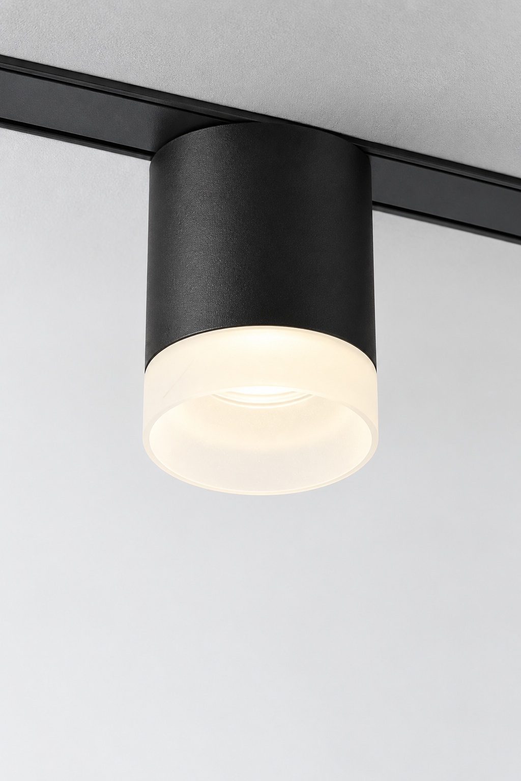 Spot cylindrique noir à collerette blanche - vue 5