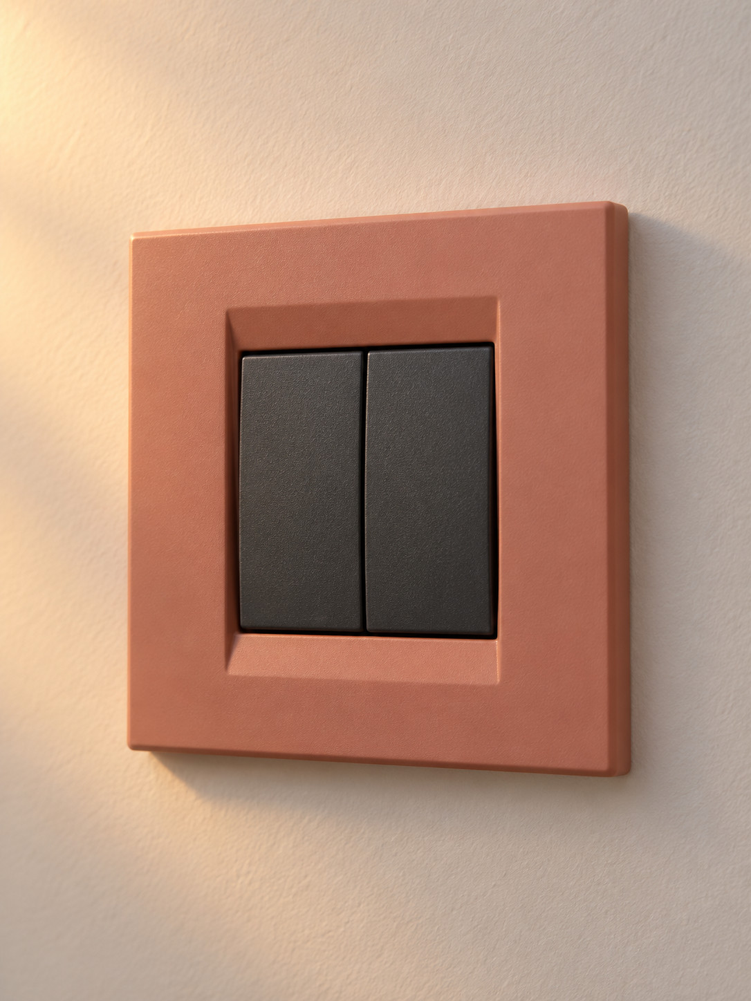 Interrupteur double terracotta - vue 4