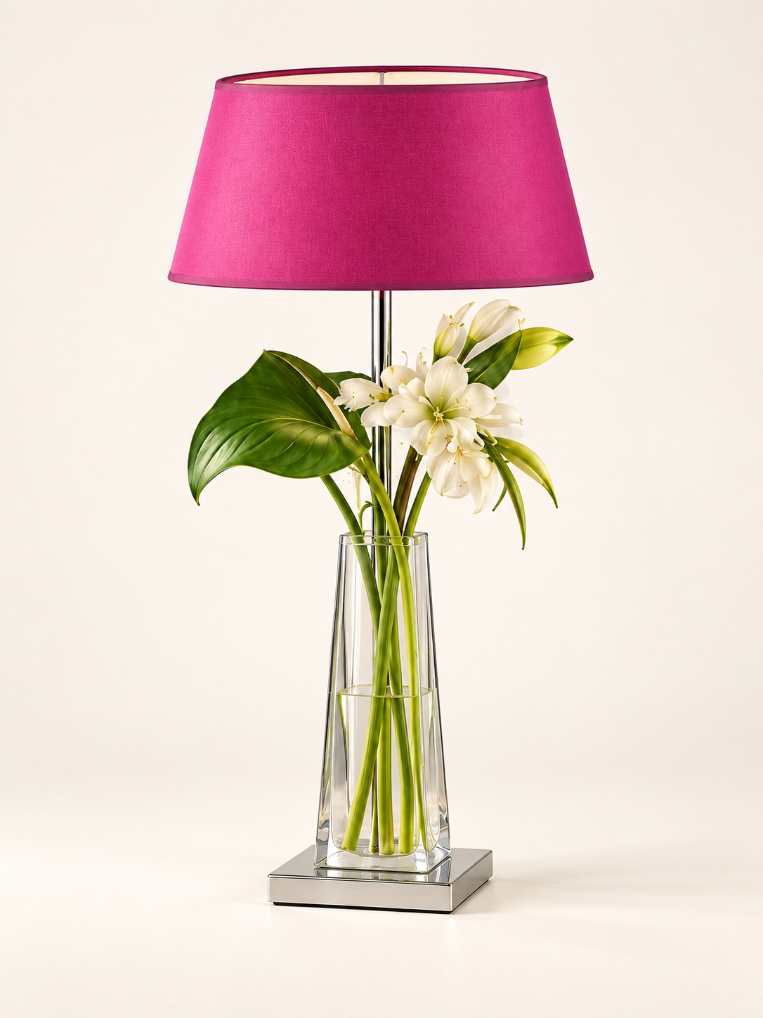 Lampe à poser florale fuchsia - vue 5