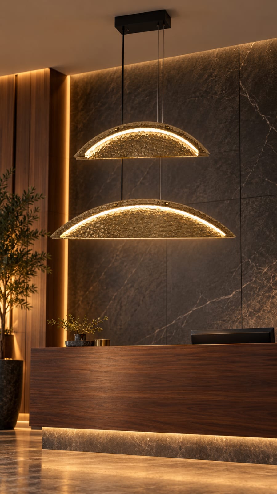 Suspension double arche dorée - vue 5