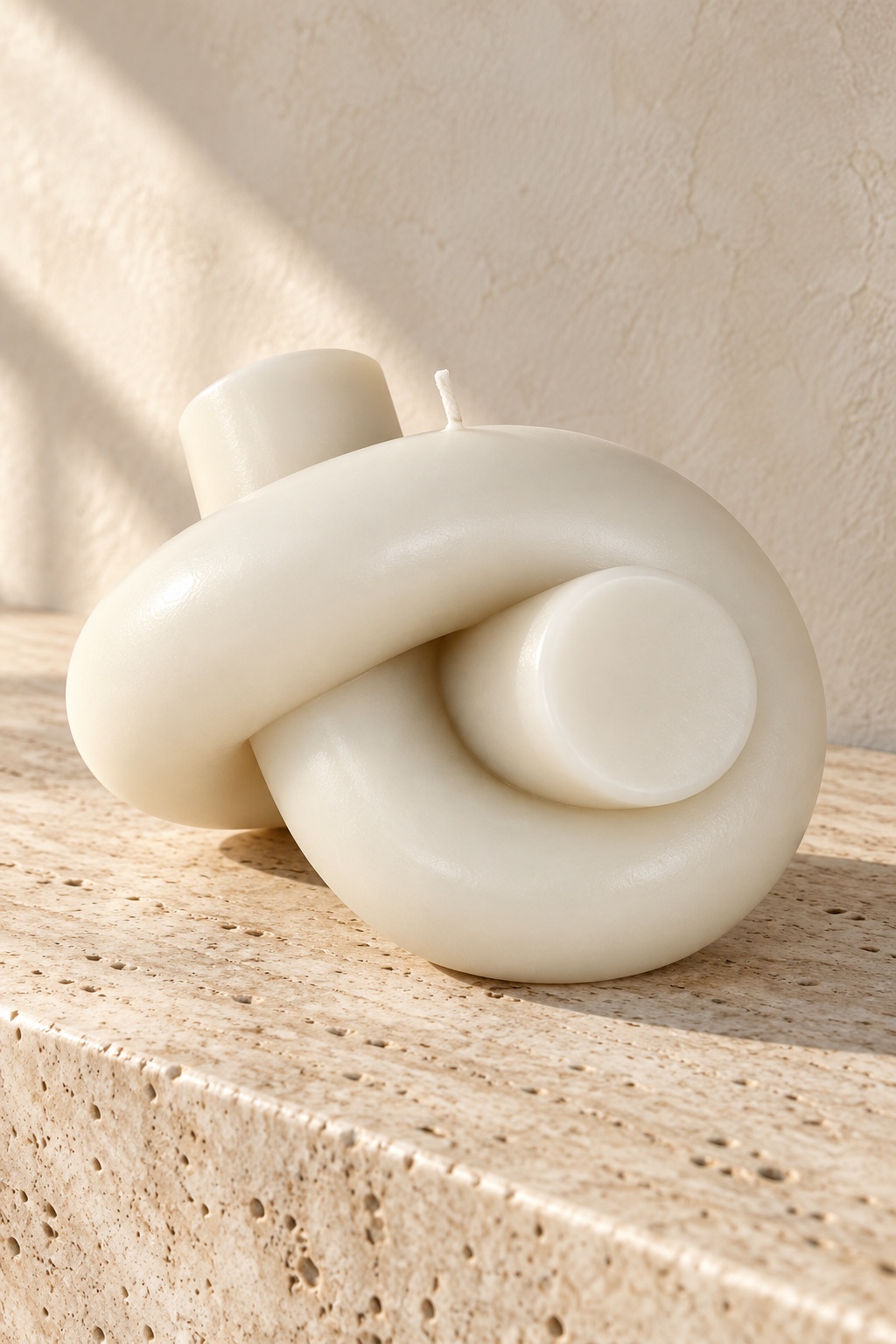 Bougie décorative nœud ivoire - vue 5