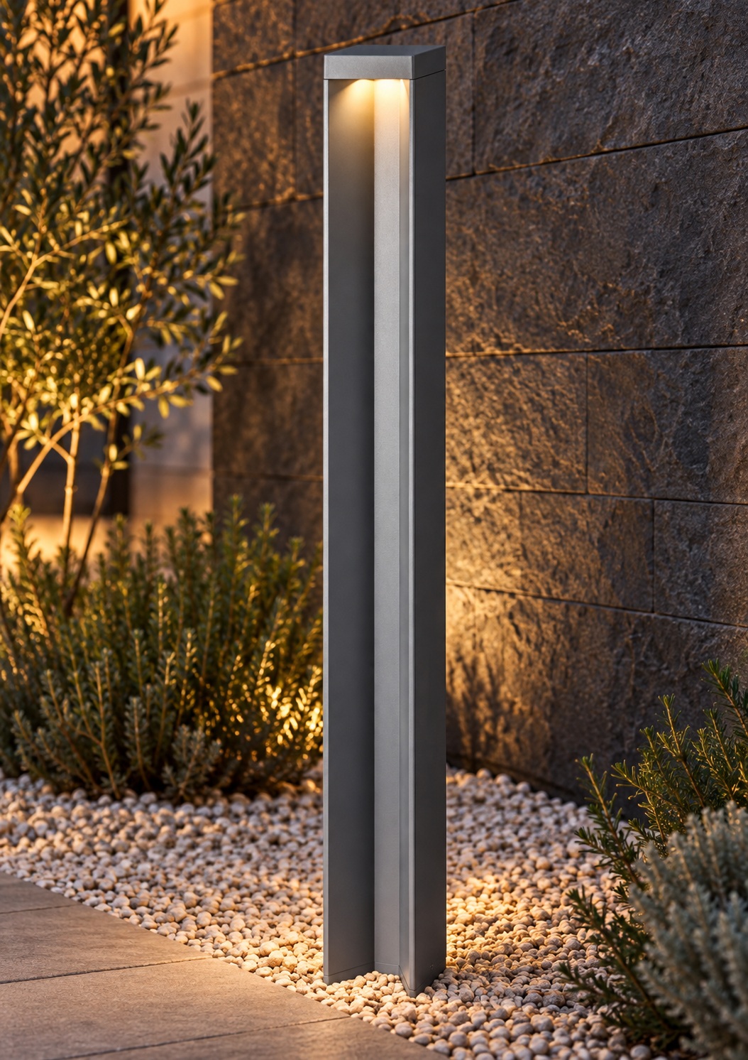 Borne lumineuse élancée gris anthracite - vue 4