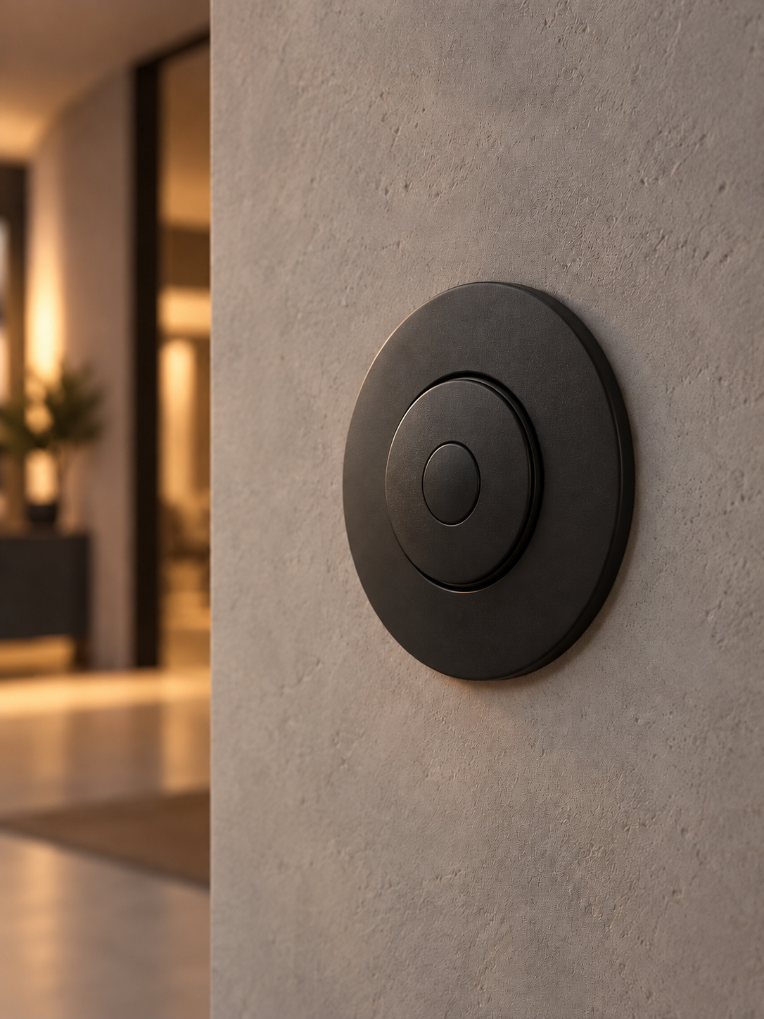 Commande ronde noir velours - vue 3