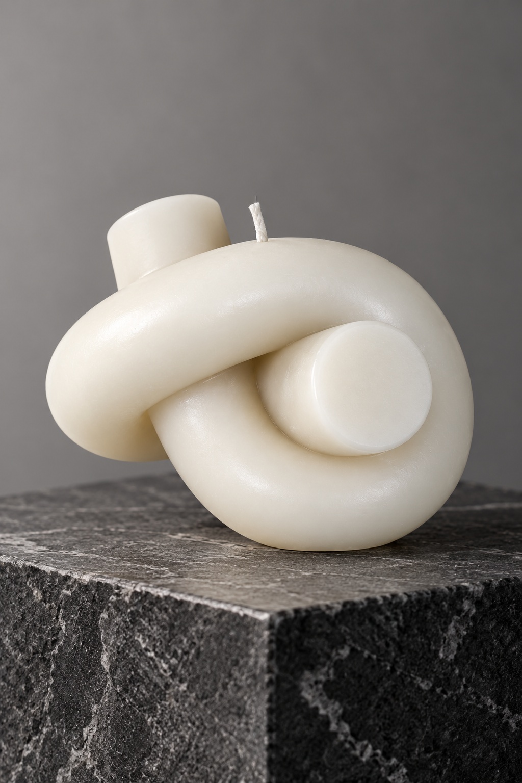 Bougie décorative nœud ivoire - vue 3
