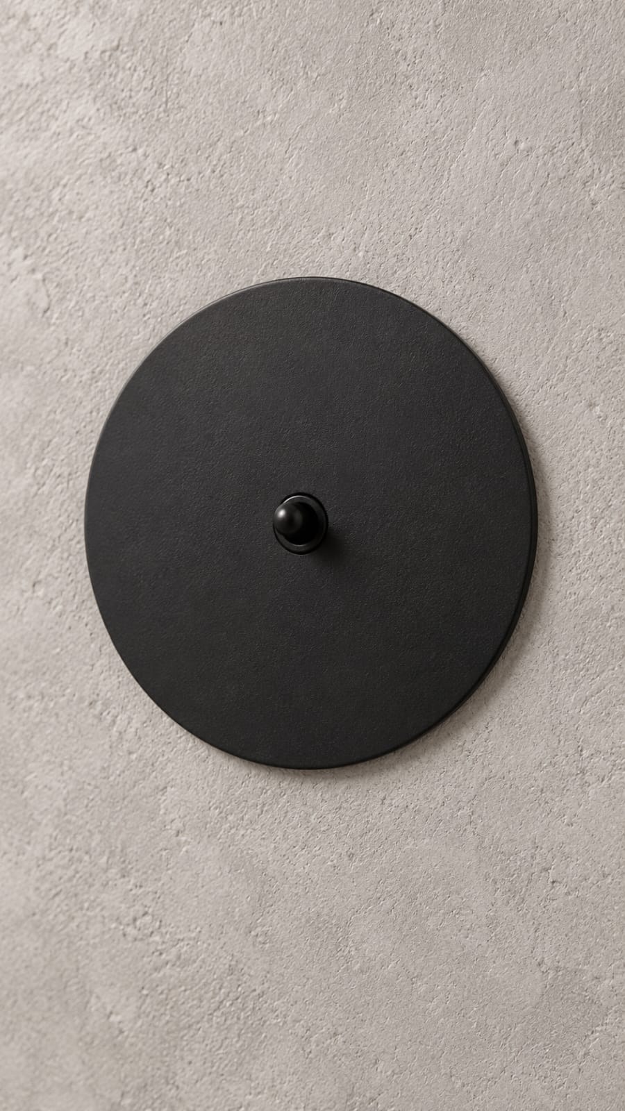 Interrupteur rond noir - vue 3
