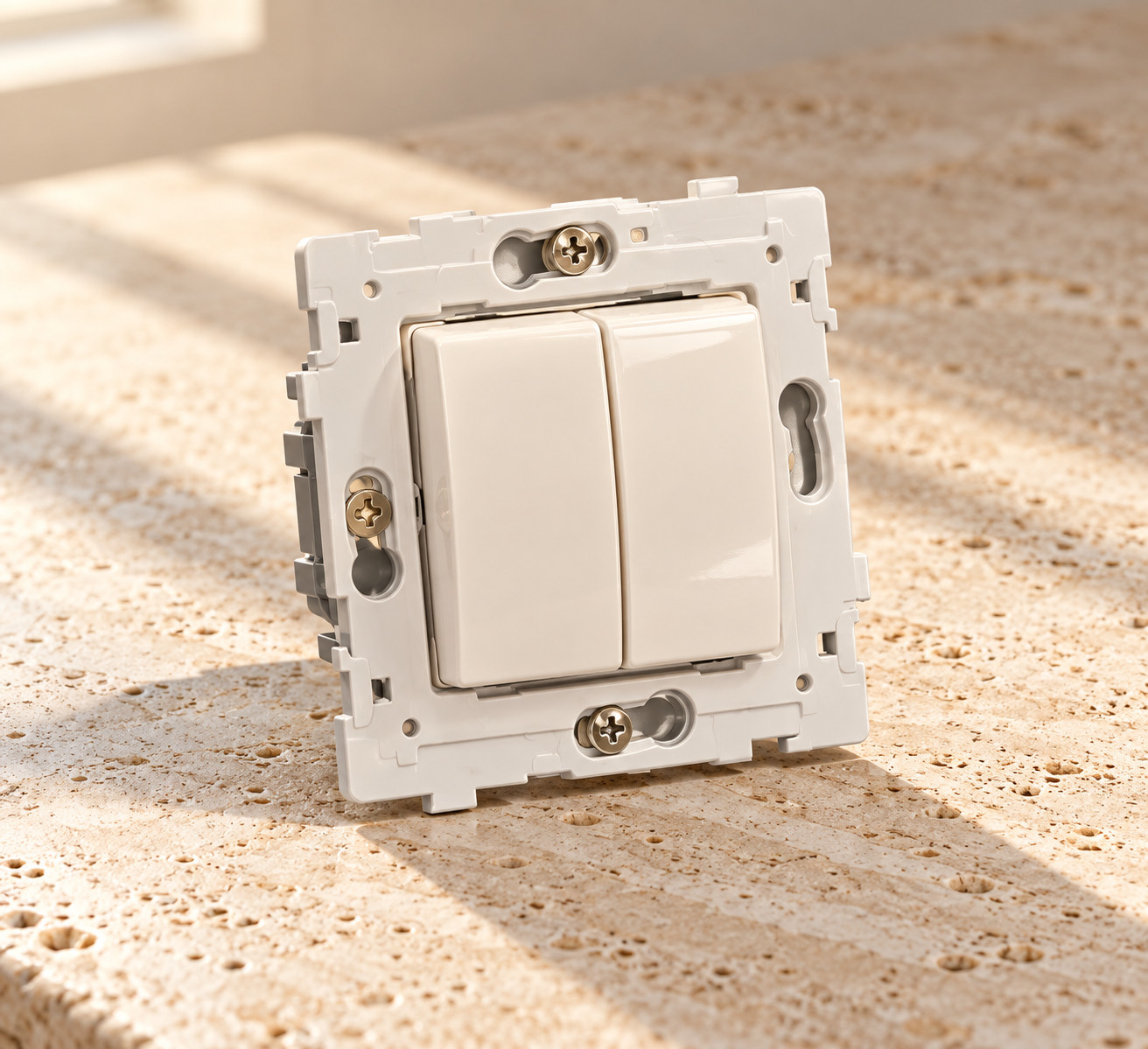 Mécanisme d’interrupteur double blanc B - vue 2