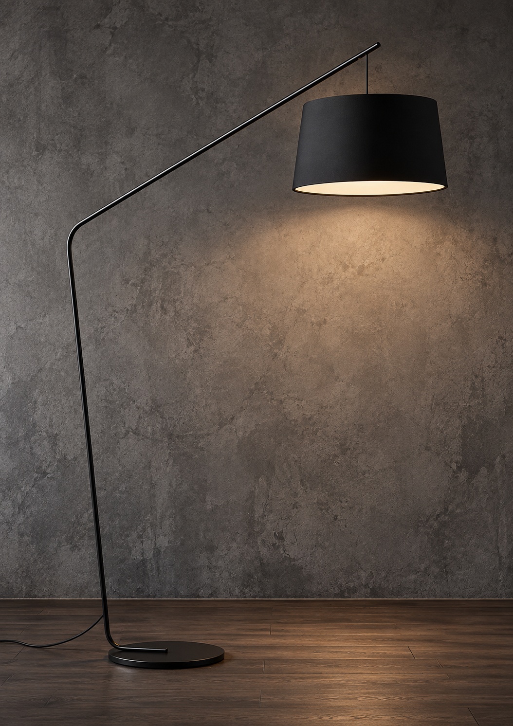Lampadaire noir à bras déporté - vue 3