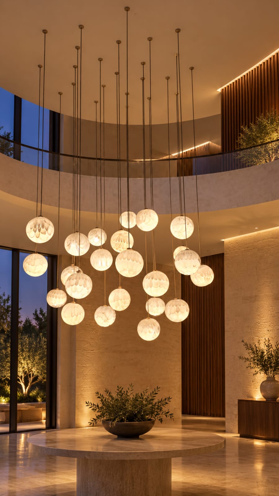 Suspension grappe à globes décor pétales - vue 4