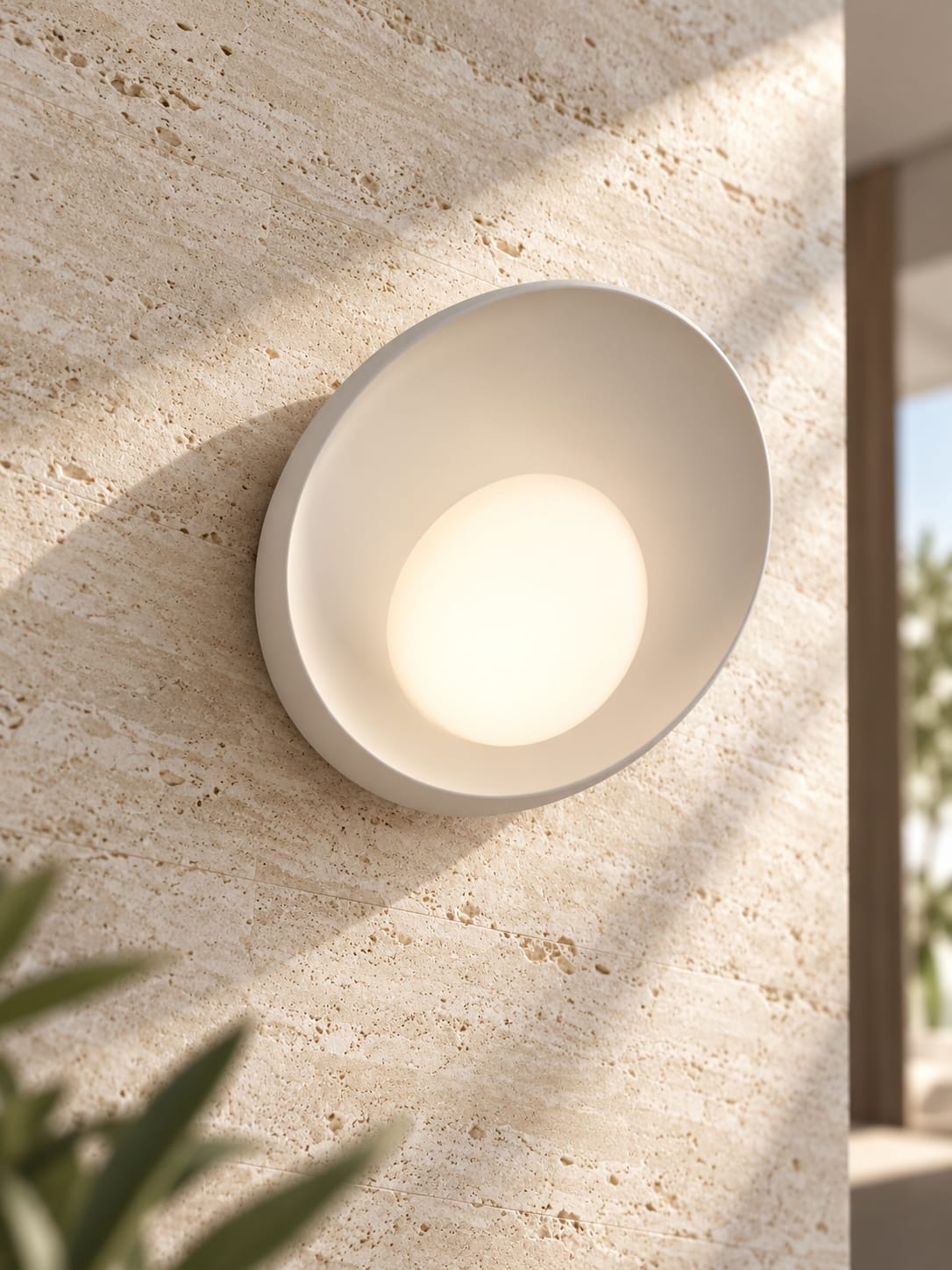 Applique ronde blanche à diffuseur opalin - vue 2