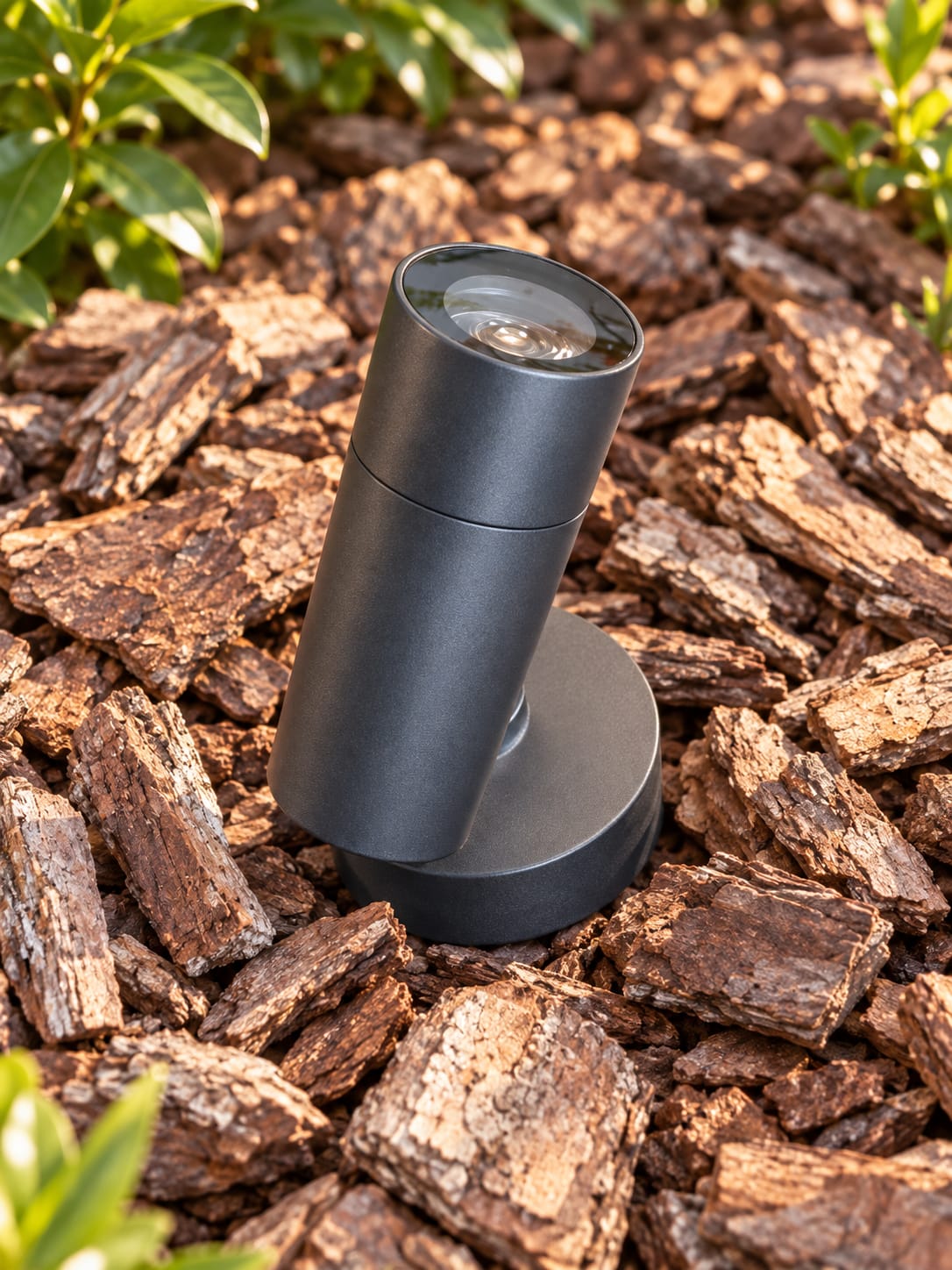 Spot cylindrique anthracite sur socle rond - vue 4