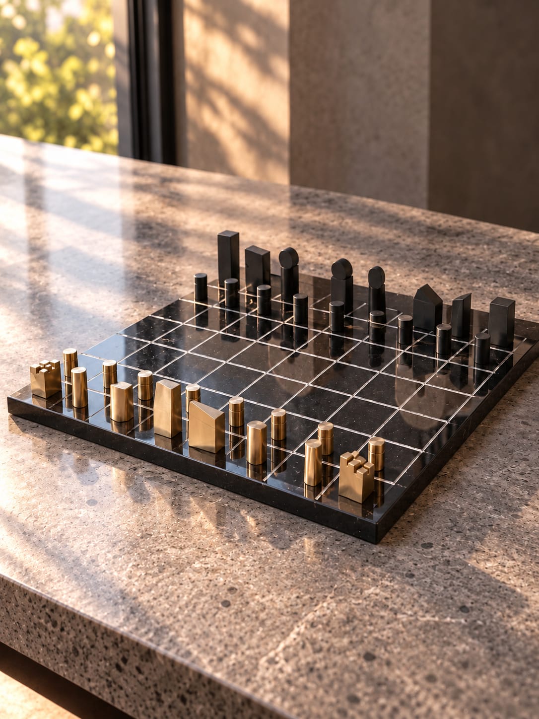 Jeu d’échecs décoratif géométrique - vue 3
