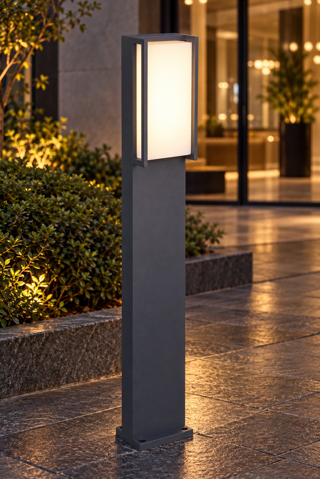 Borne lumineuse rectangulaire anthracite - vue 2
