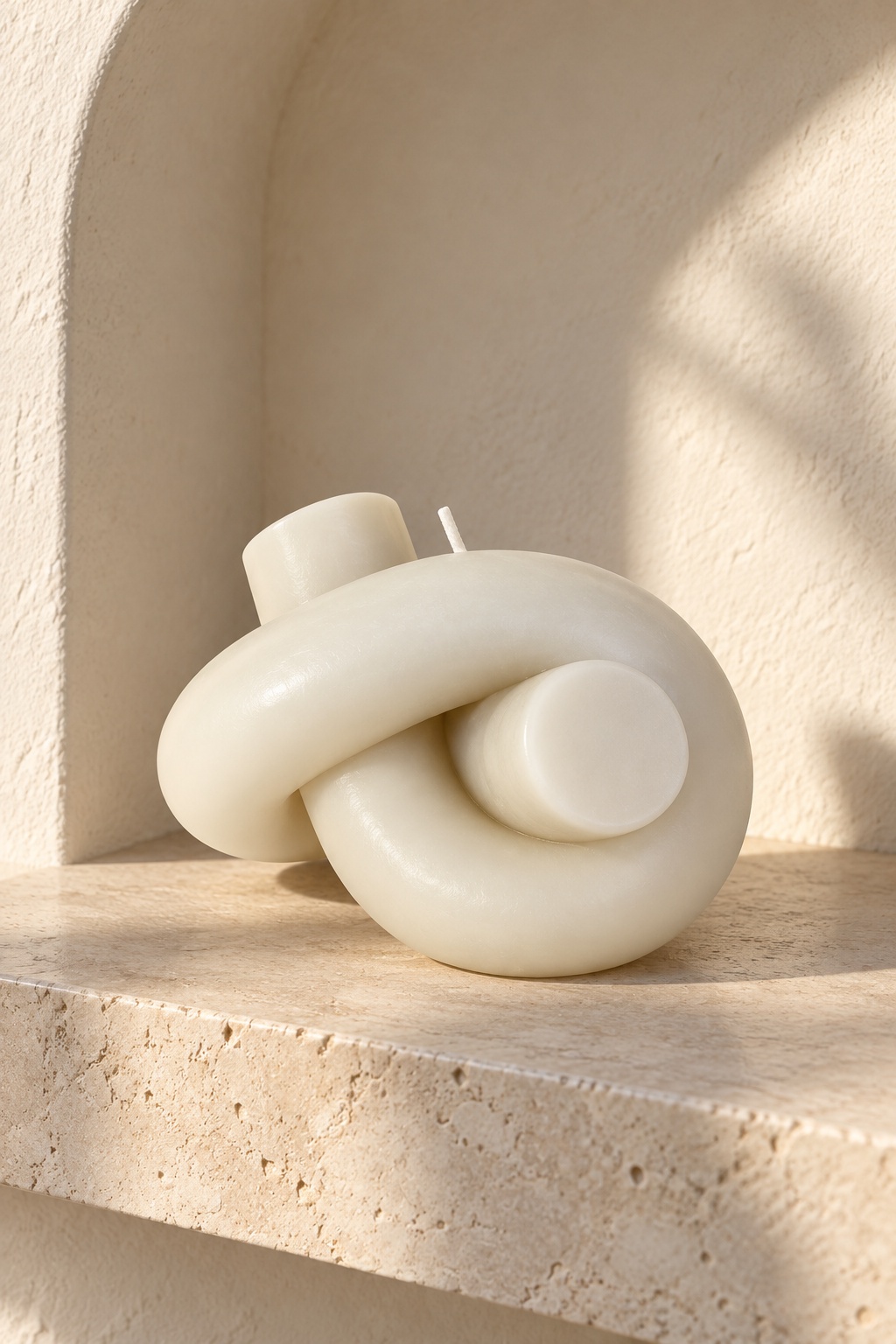 Bougie décorative nœud ivoire - vue 4