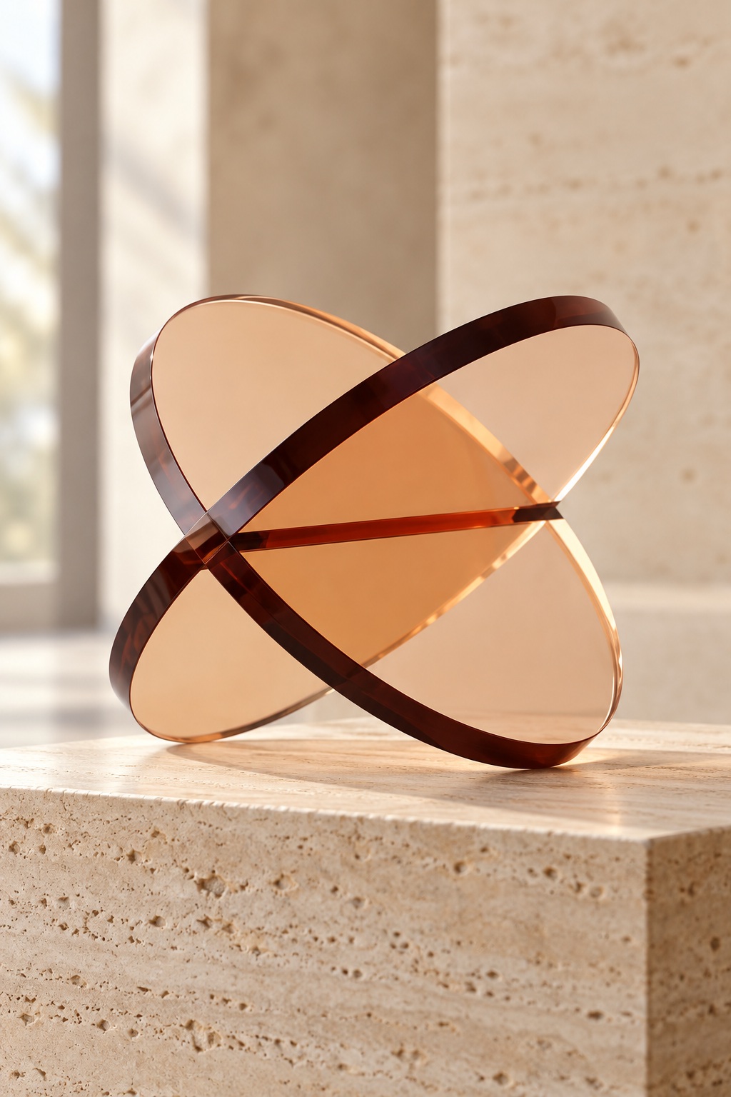 Sculpture orbitale ambrée — silhouette haute - vue 5