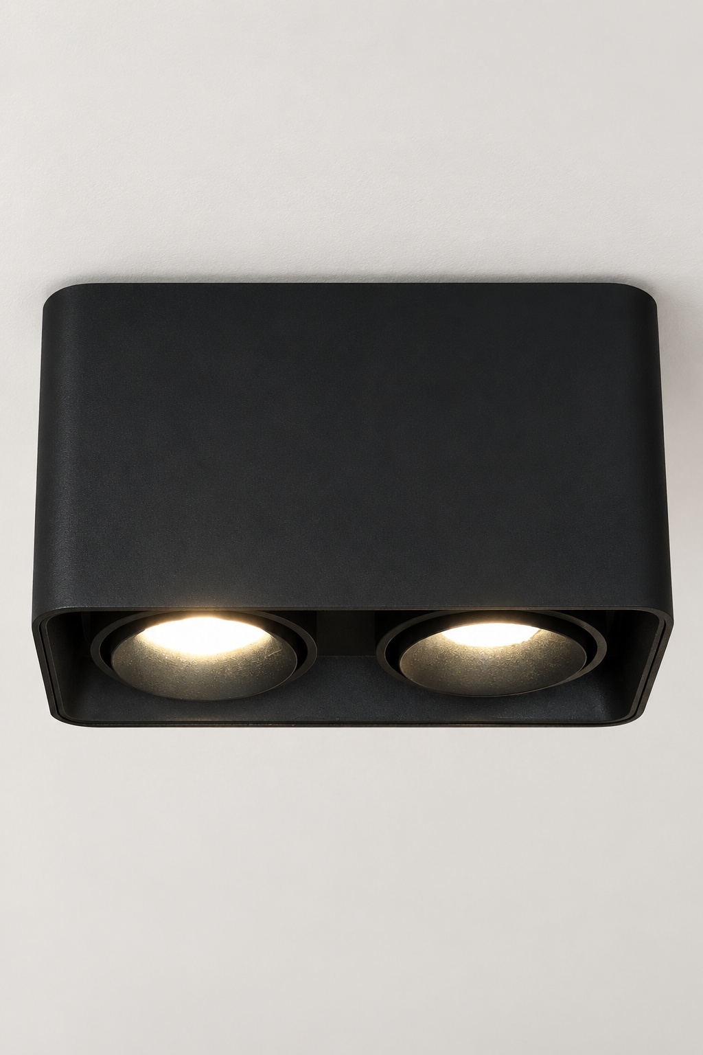 Plafonnier double spot noir mat - vue 2