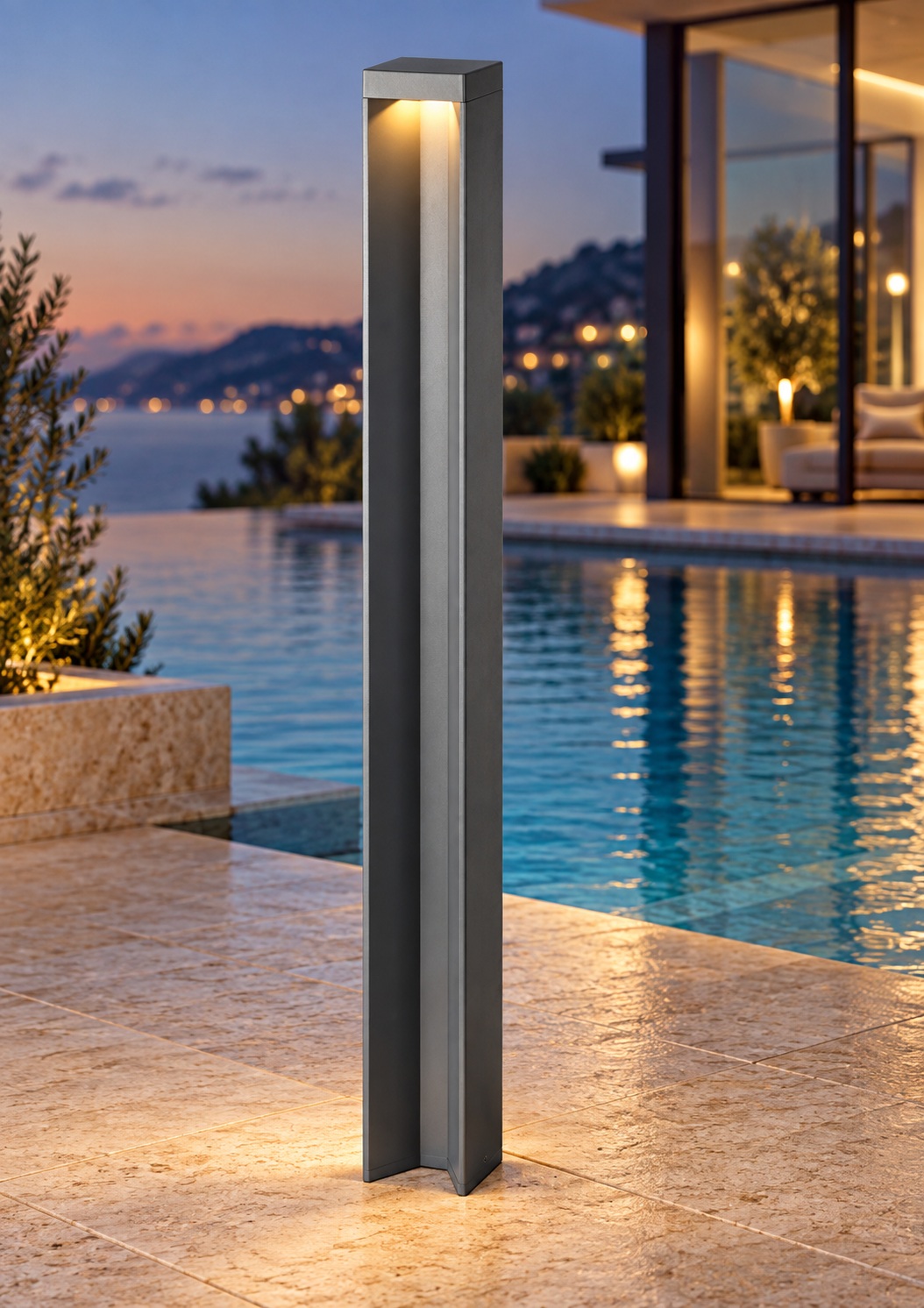 Borne lumineuse élancée gris anthracite - vue 3